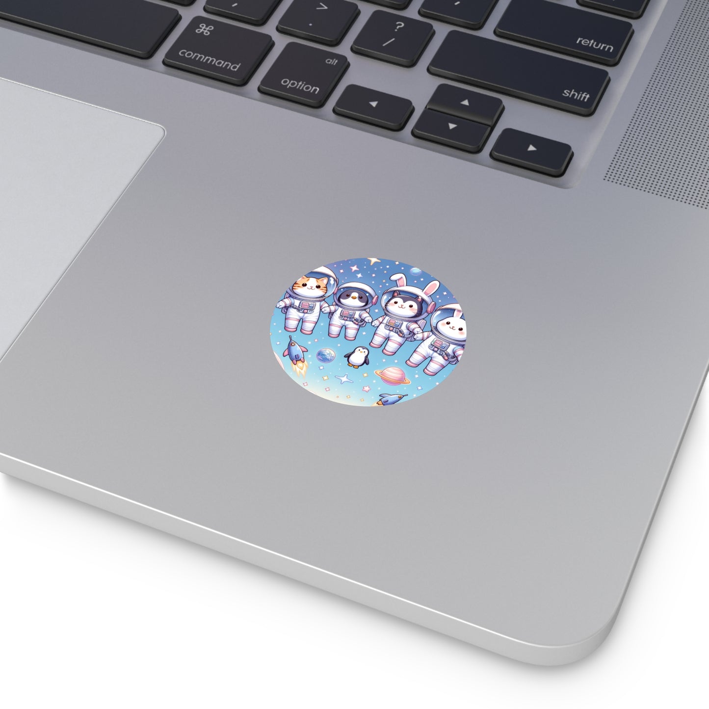 Adorable Space Animals Round Vinyl Stickers
