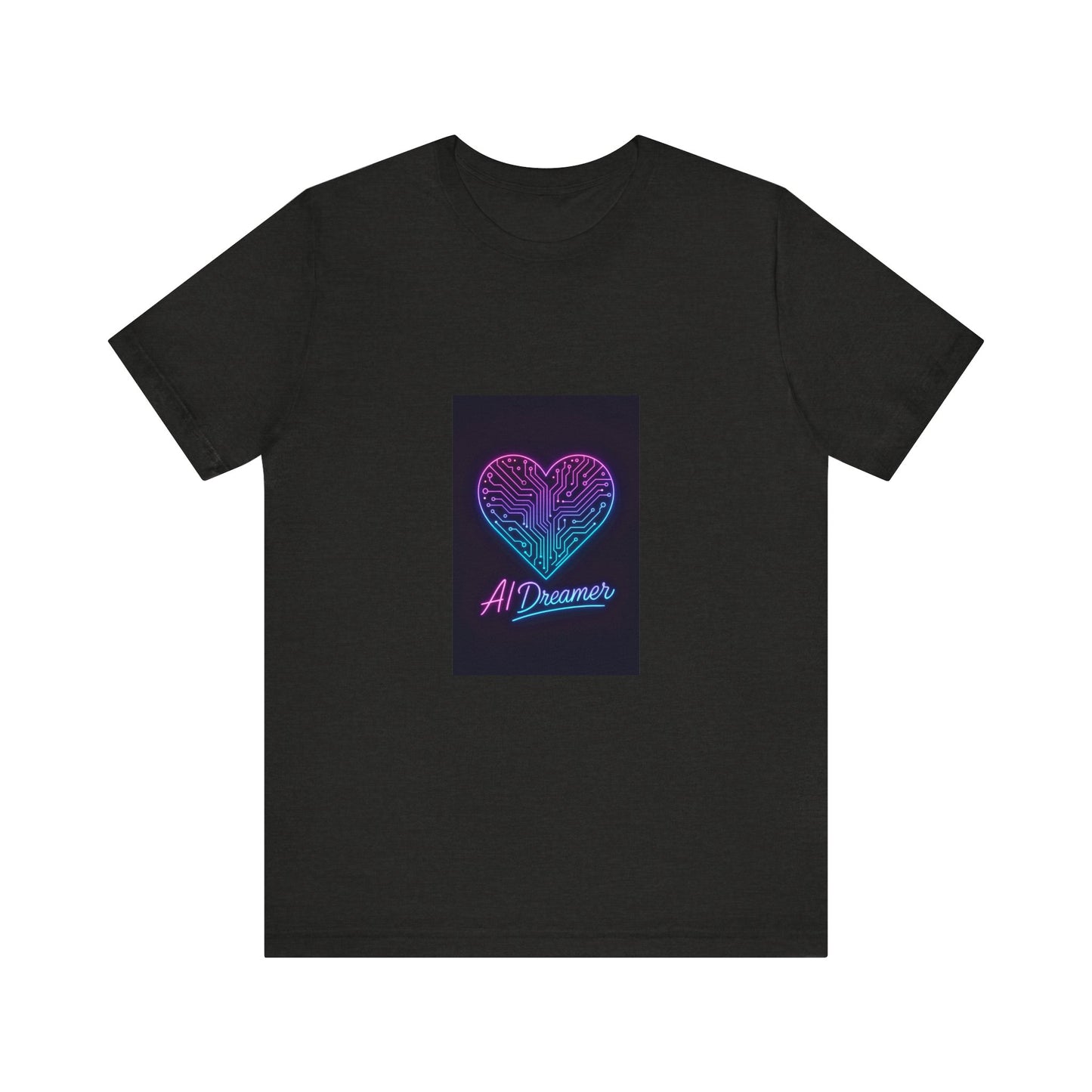 AI Dreamer Neon Heart Tee – Retro Futuristic T-Shirt