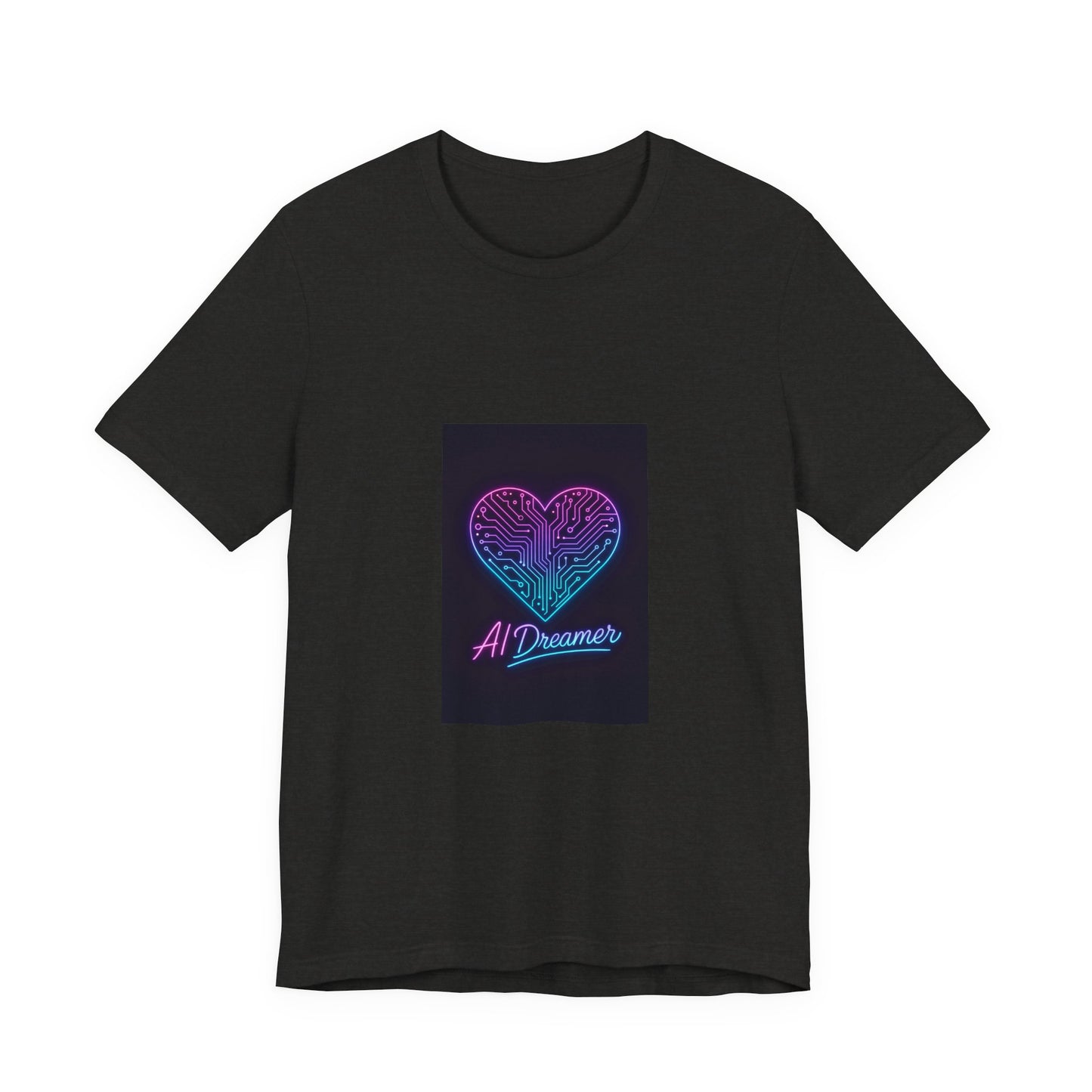 AI Dreamer Neon Heart Tee – Retro Futuristic T-Shirt