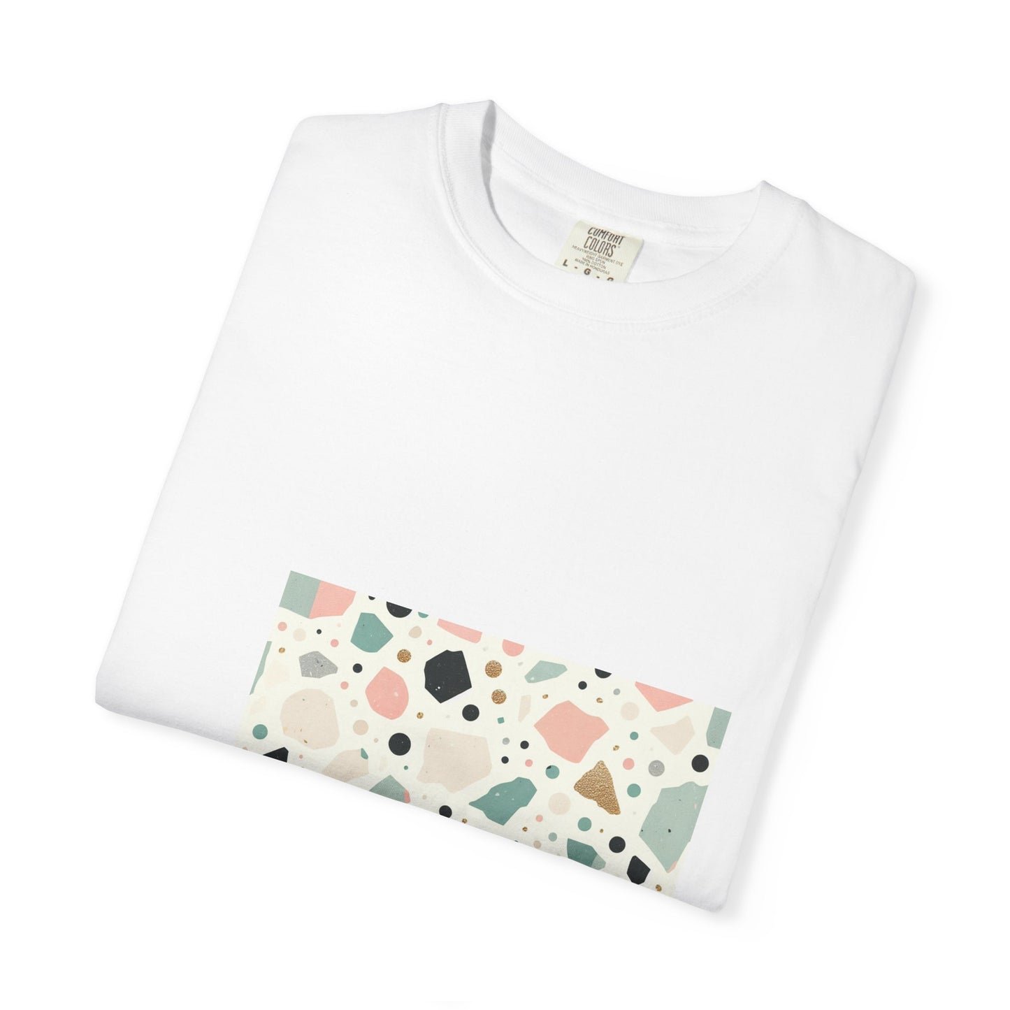 Trendy Terrazzo Pattern Garment-Dyed Tee