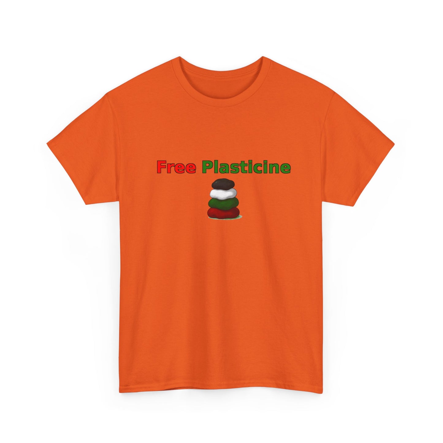 Free Plasticine Flag Colours Unisex Heavy Cotton Tee