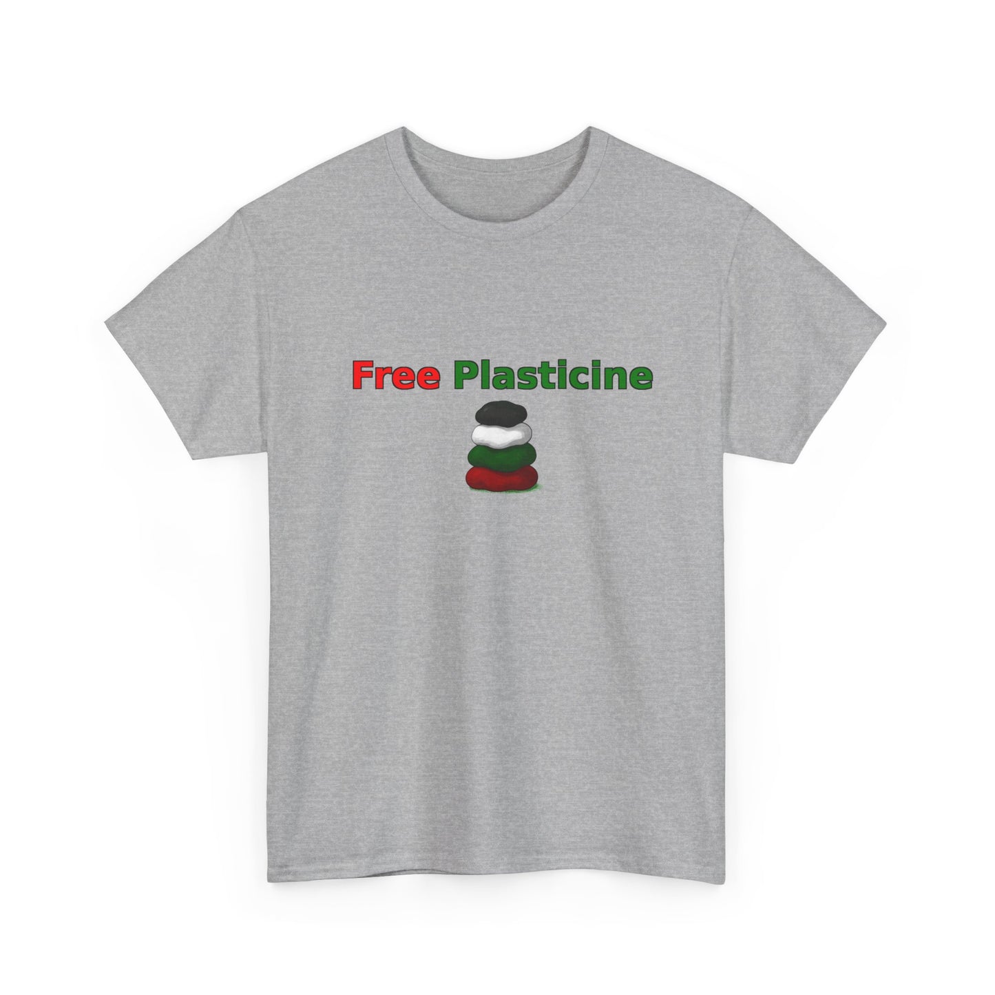 Free Plasticine Flag Colours Unisex Heavy Cotton Tee