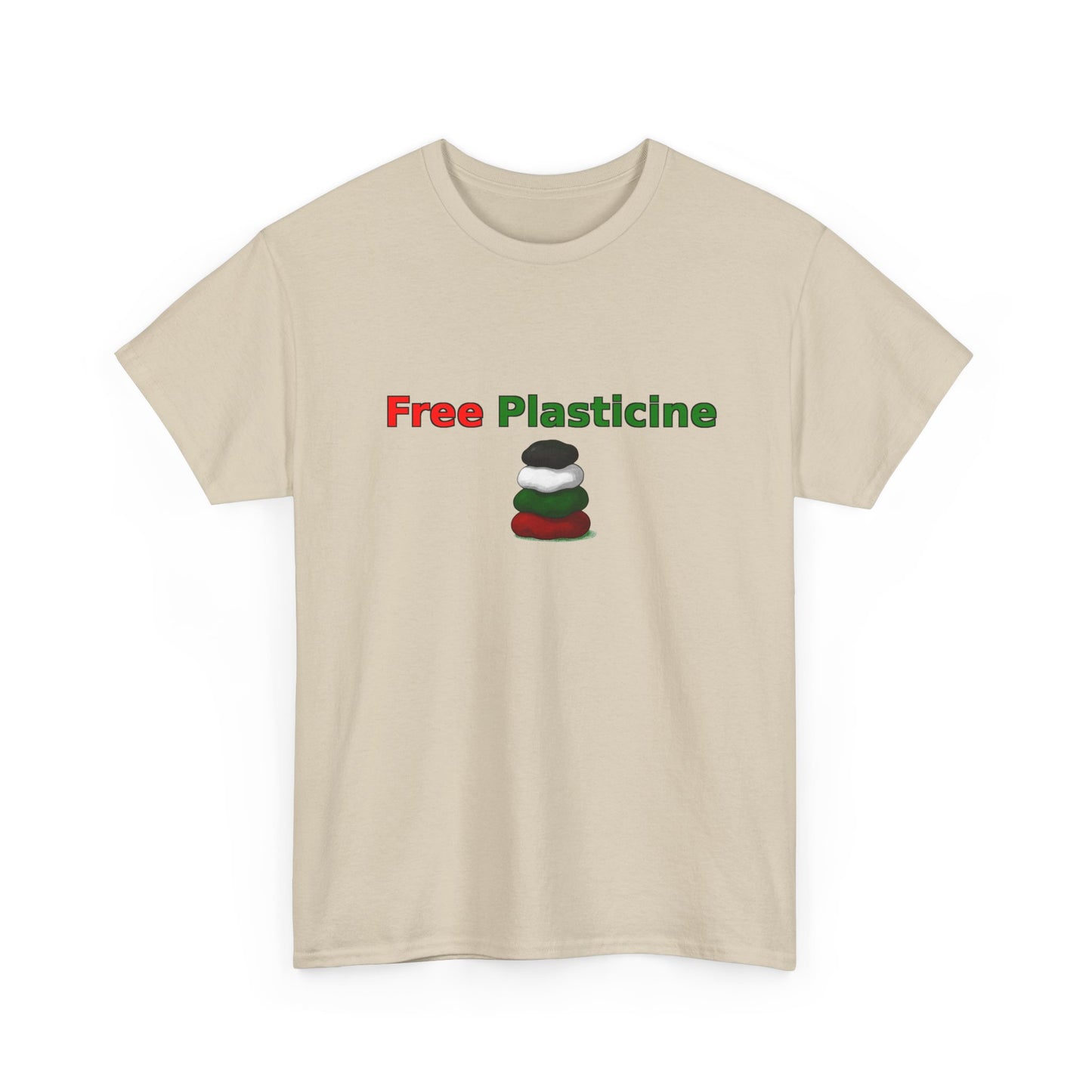 Free Plasticine Flag Colours Unisex Heavy Cotton Tee
