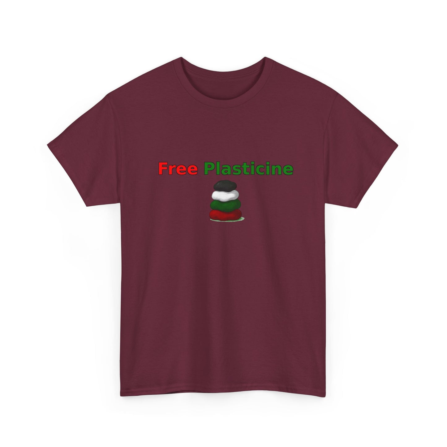 Free Plasticine Flag Colours Unisex Heavy Cotton Tee