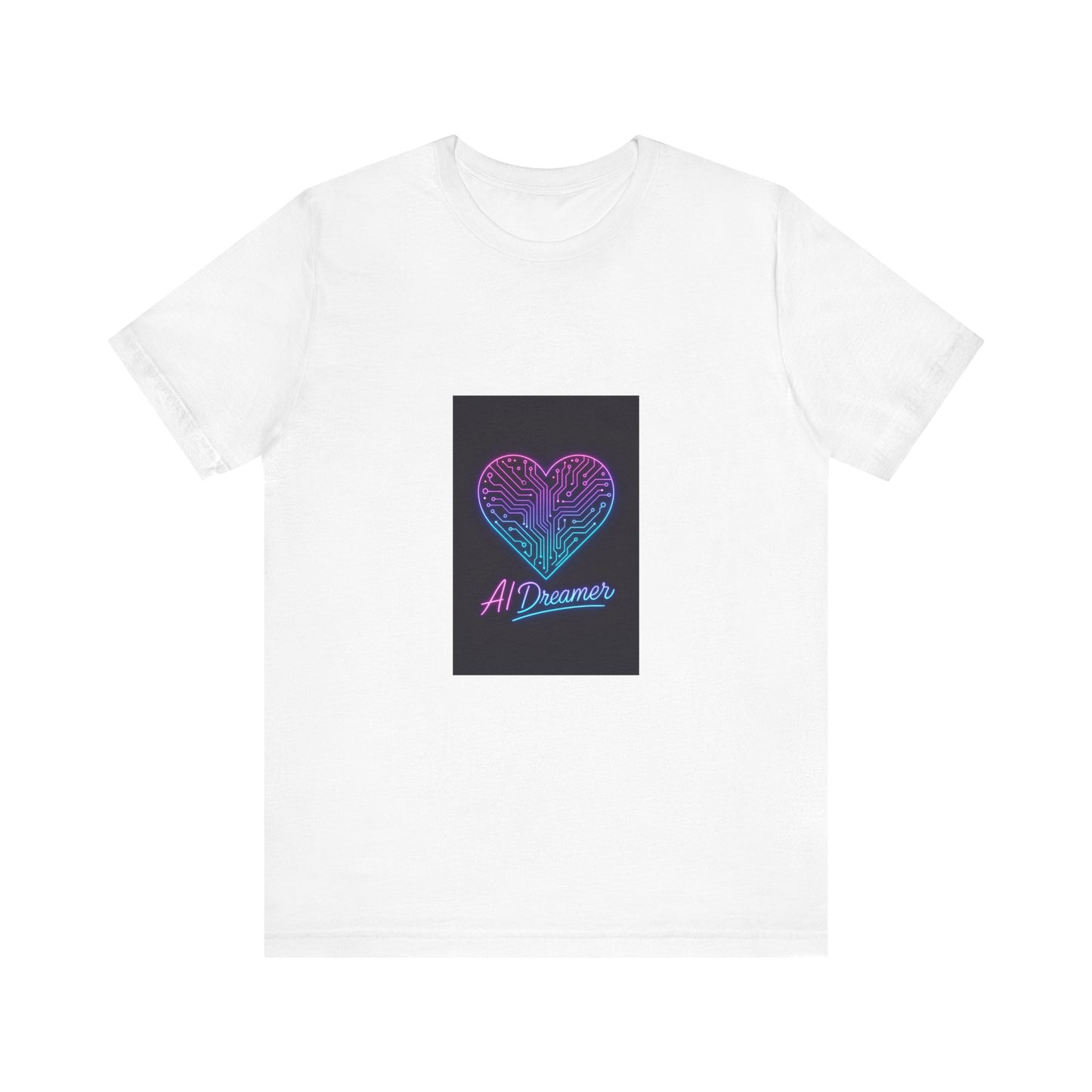 AI Dreamer Neon Heart Tee – Retro Futuristic T-Shirt