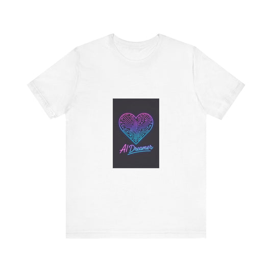AI Dreamer Neon Heart Tee – Retro Futuristic T-Shirt