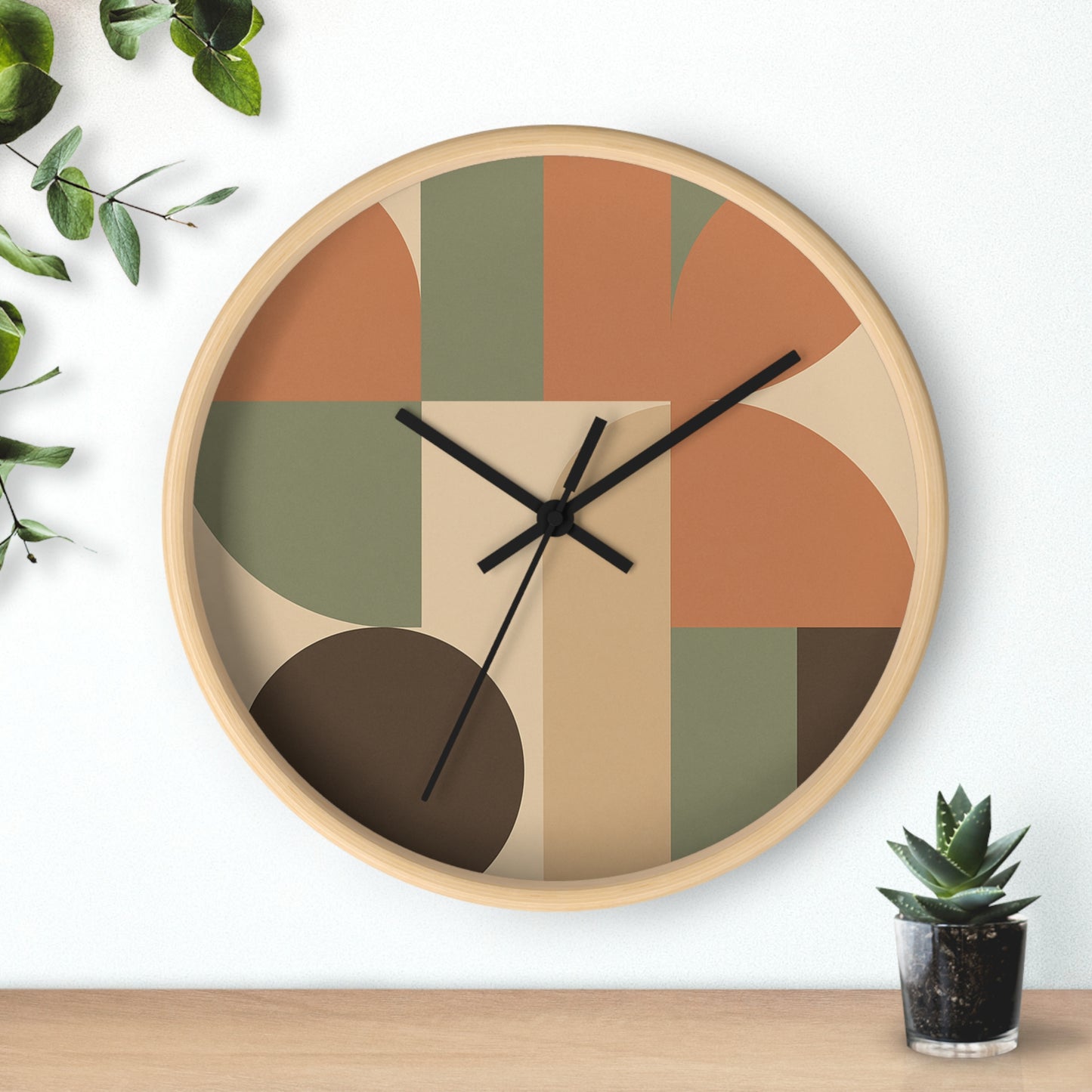 Boho Geometric Wall Clock, Modern Home Decor, Minimalist Clock, Gift for Her, Unique Wall Art, Living Room Decoration
