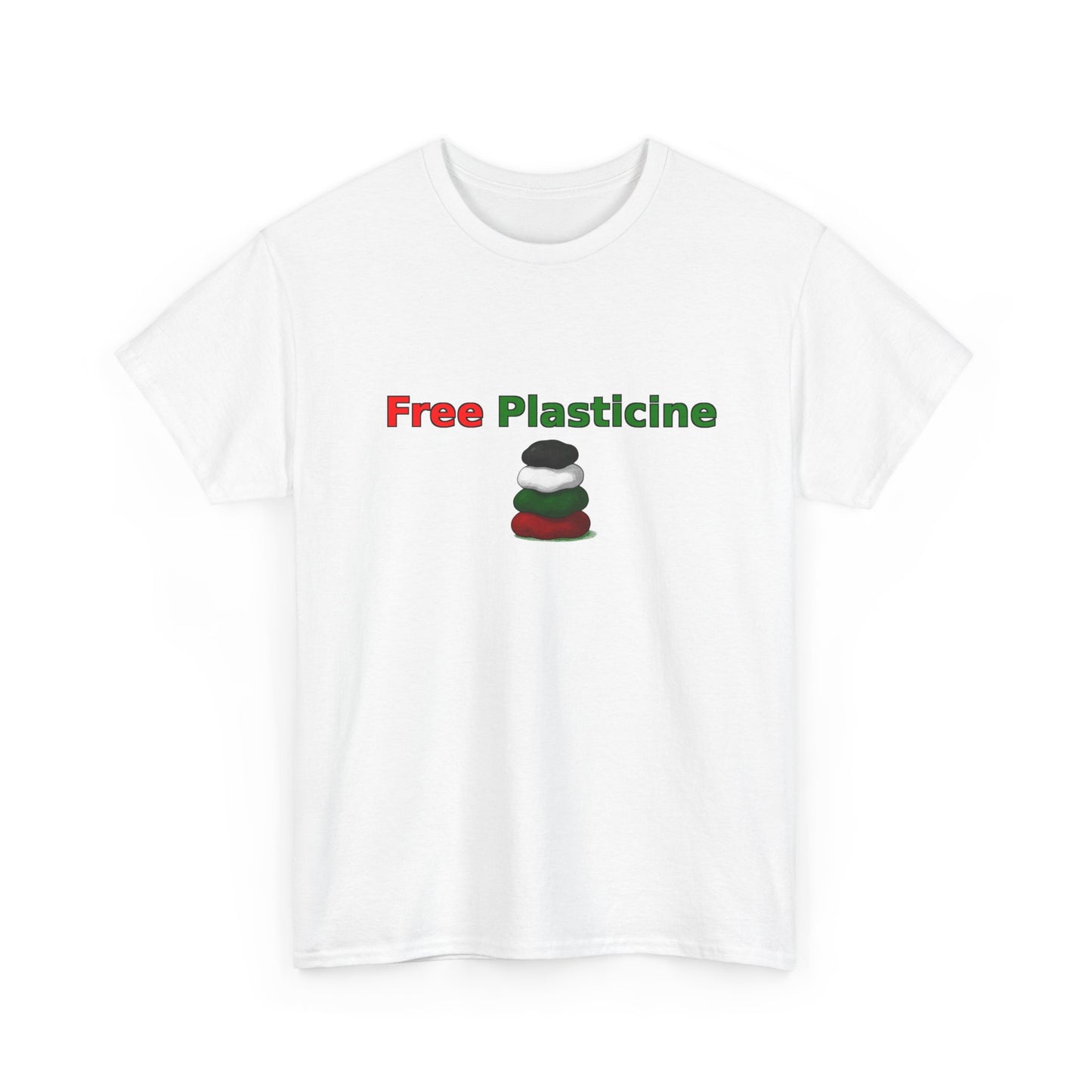 Free Plasticine Flag Colours Unisex Heavy Cotton Tee