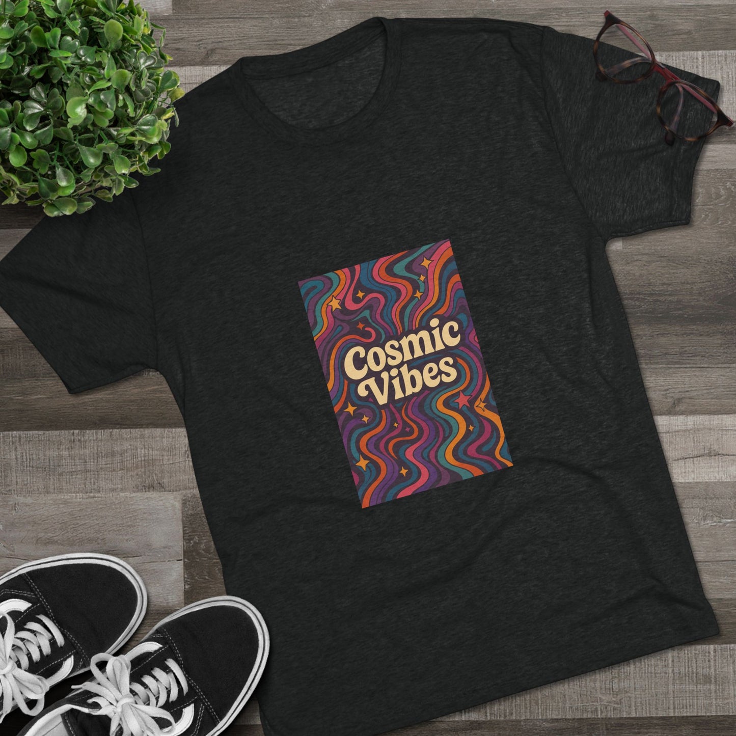 Cosmic Vibes Unisex Crew Tee, Retro Graphic Tee, Festival Top, Gift for Music Lovers, Comfortable Casual Wear
