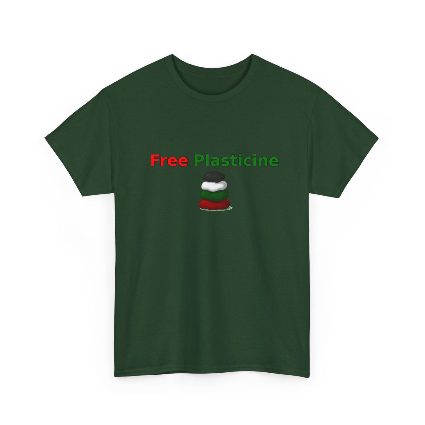 Free Plasticine Flag Colours Unisex Heavy Cotton Tee