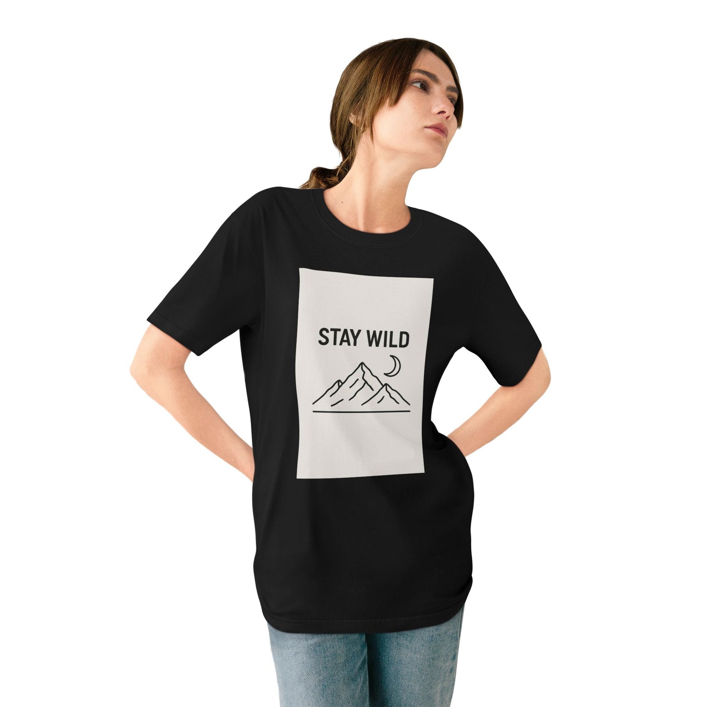 Stay Wild Minimalist Tee – Organic Cotton Nature Graphic T-Shirt