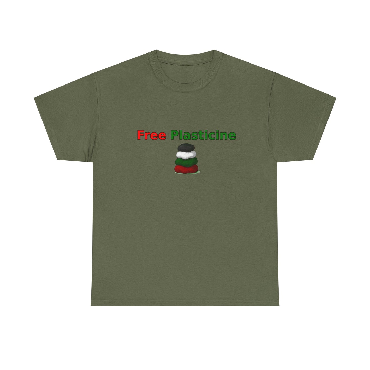 Free Plasticine Flag Colours Unisex Heavy Cotton Tee