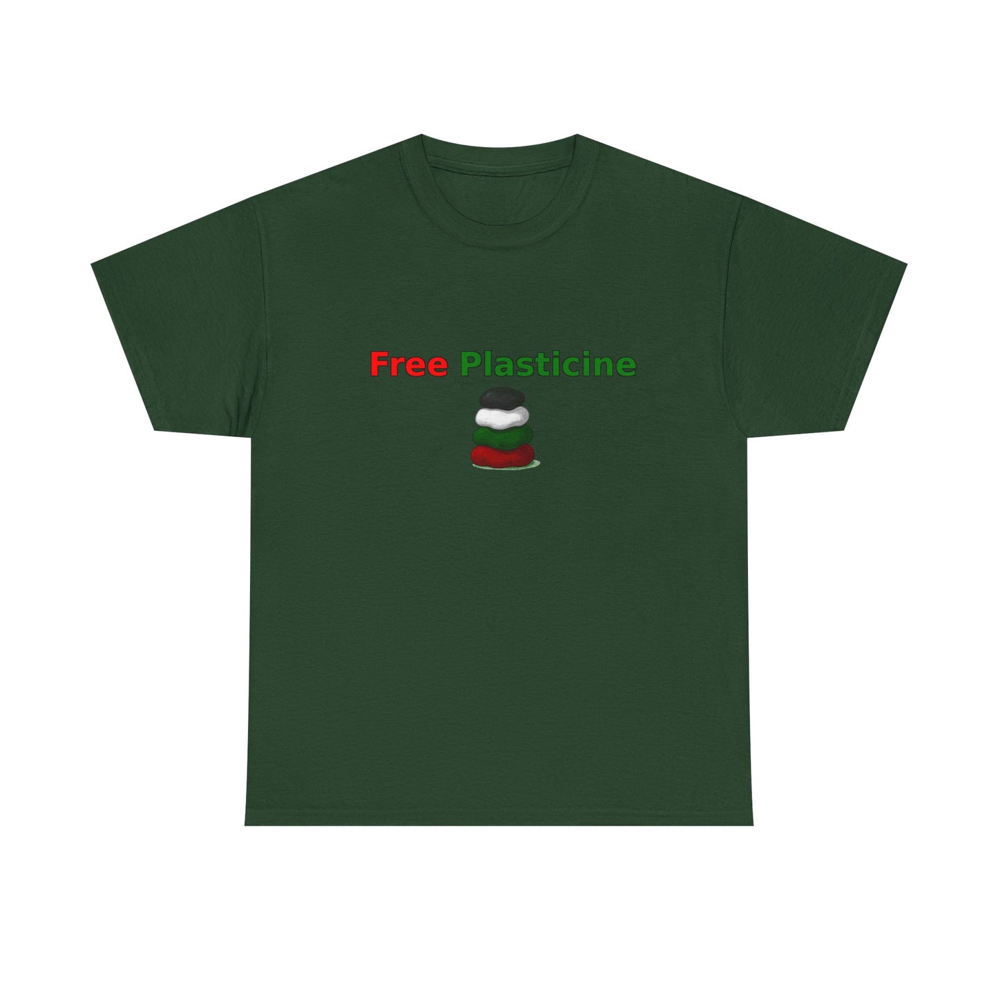 Free Plasticine Flag Colours Unisex Heavy Cotton Tee