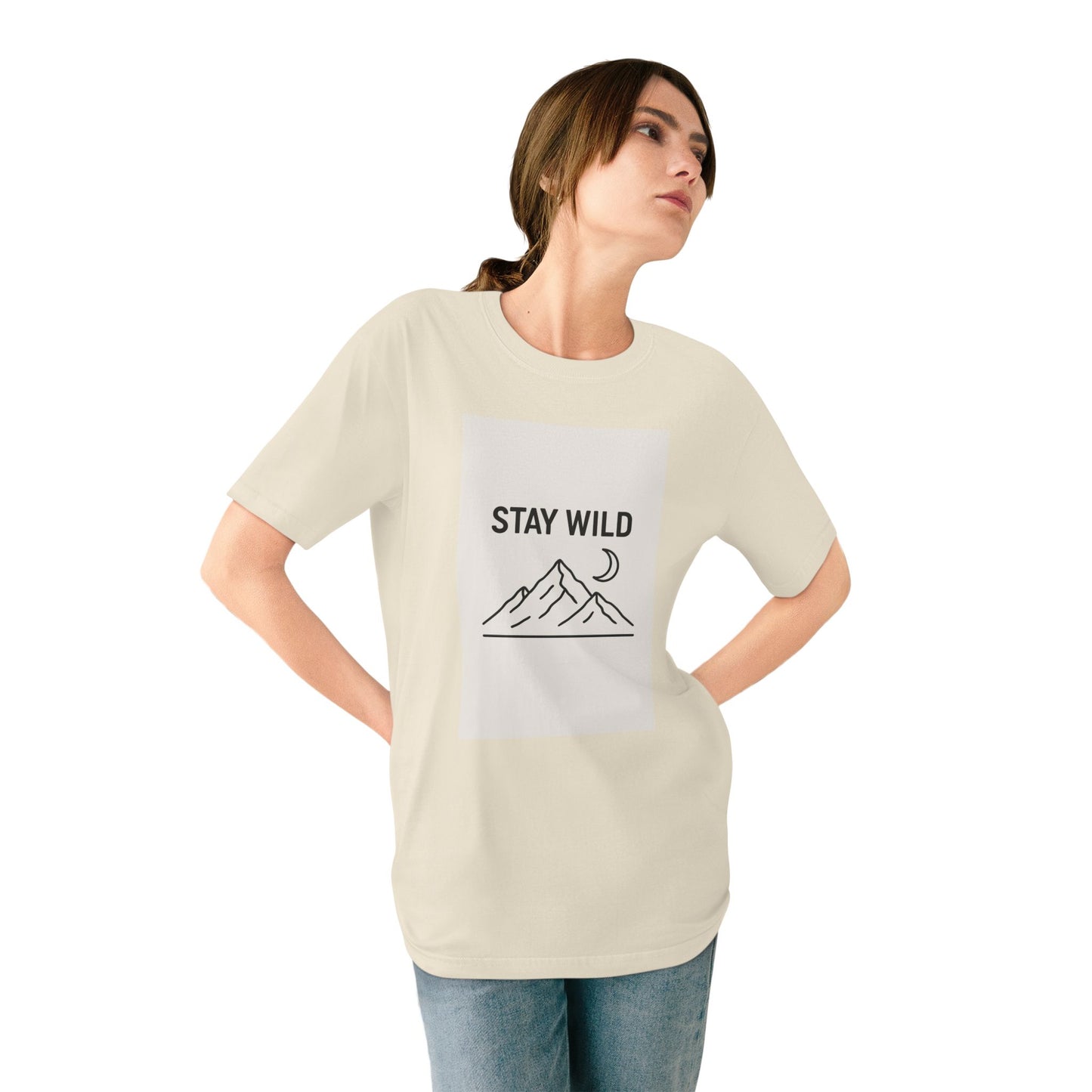 Stay Wild Minimalist Tee – Organic Cotton Nature Graphic T-Shirt