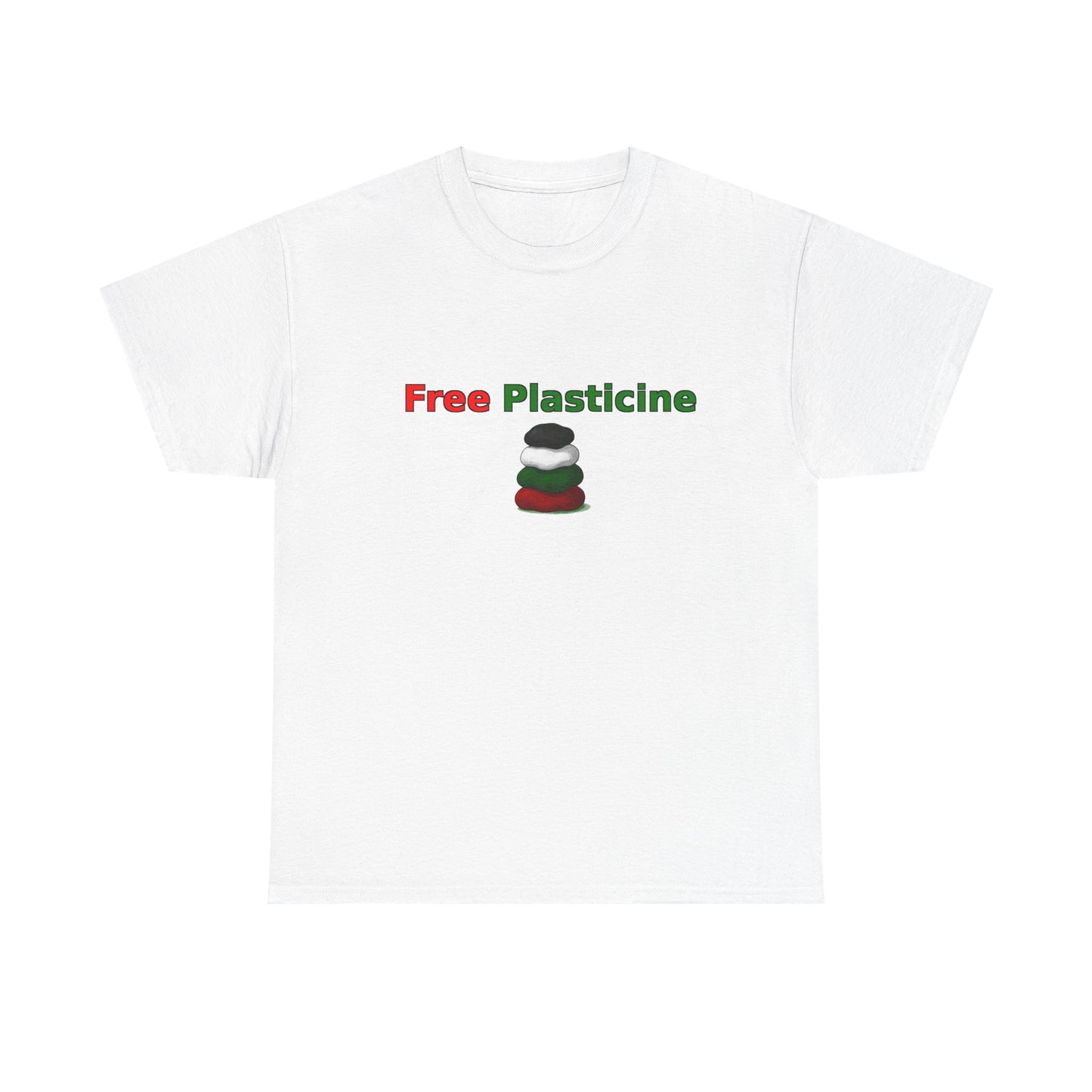 Free Plasticine Flag Colours Unisex Heavy Cotton Tee