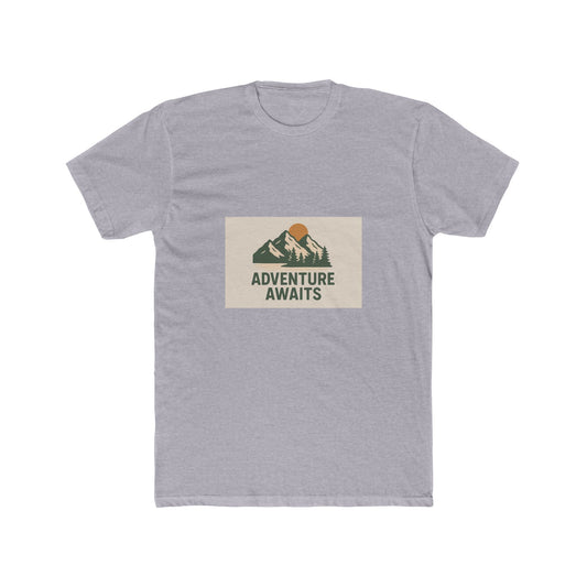Adventure Awaits Unisex Cotton Crew Tee – Nature Lover's Graphic T-Shirt