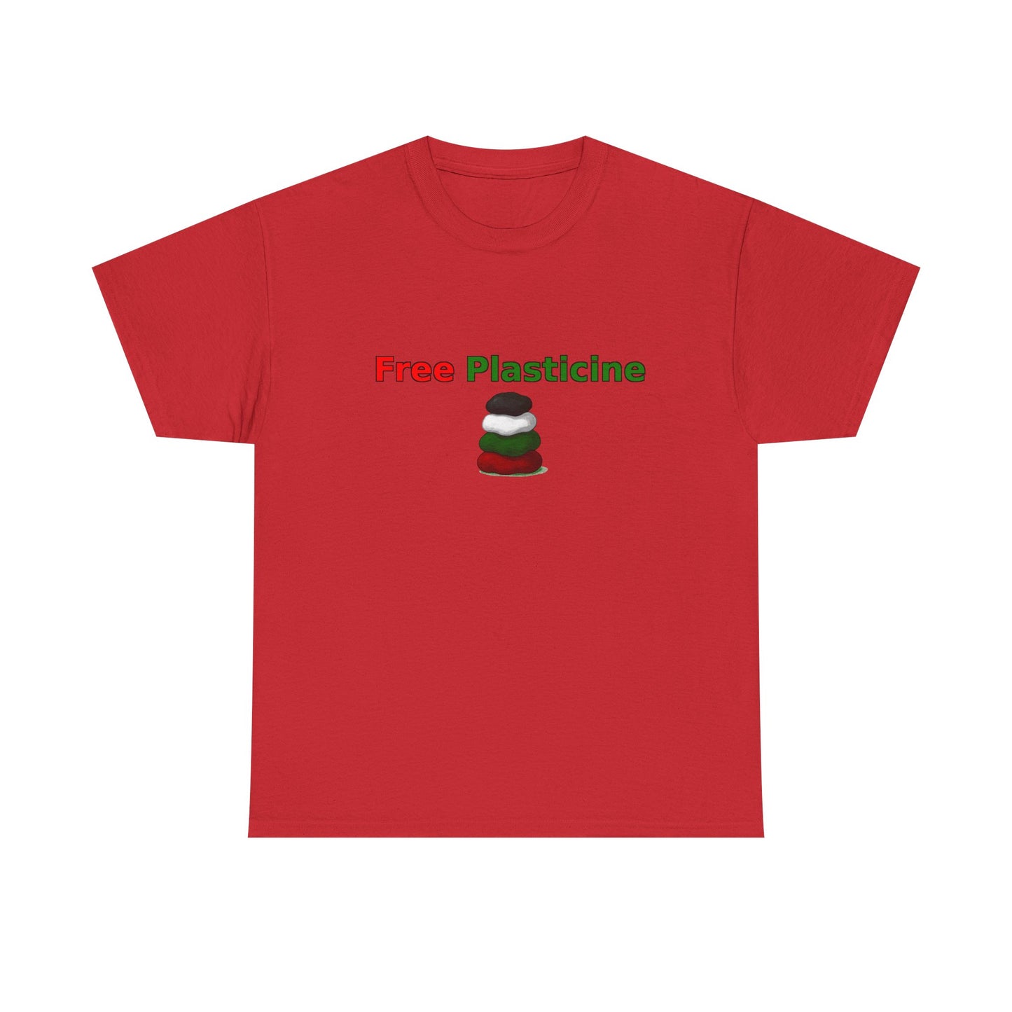 Free Plasticine Flag Colours Unisex Heavy Cotton Tee