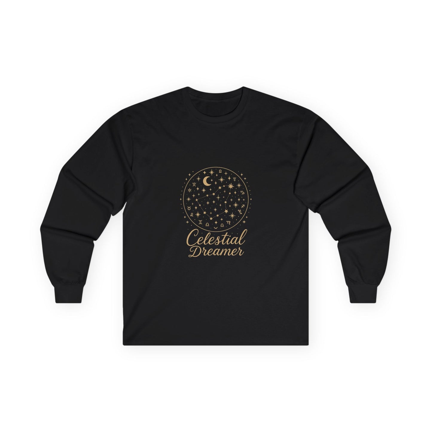 Celestial Dreamer Long Sleeve Tee – Mystic Constellation Graphic Top