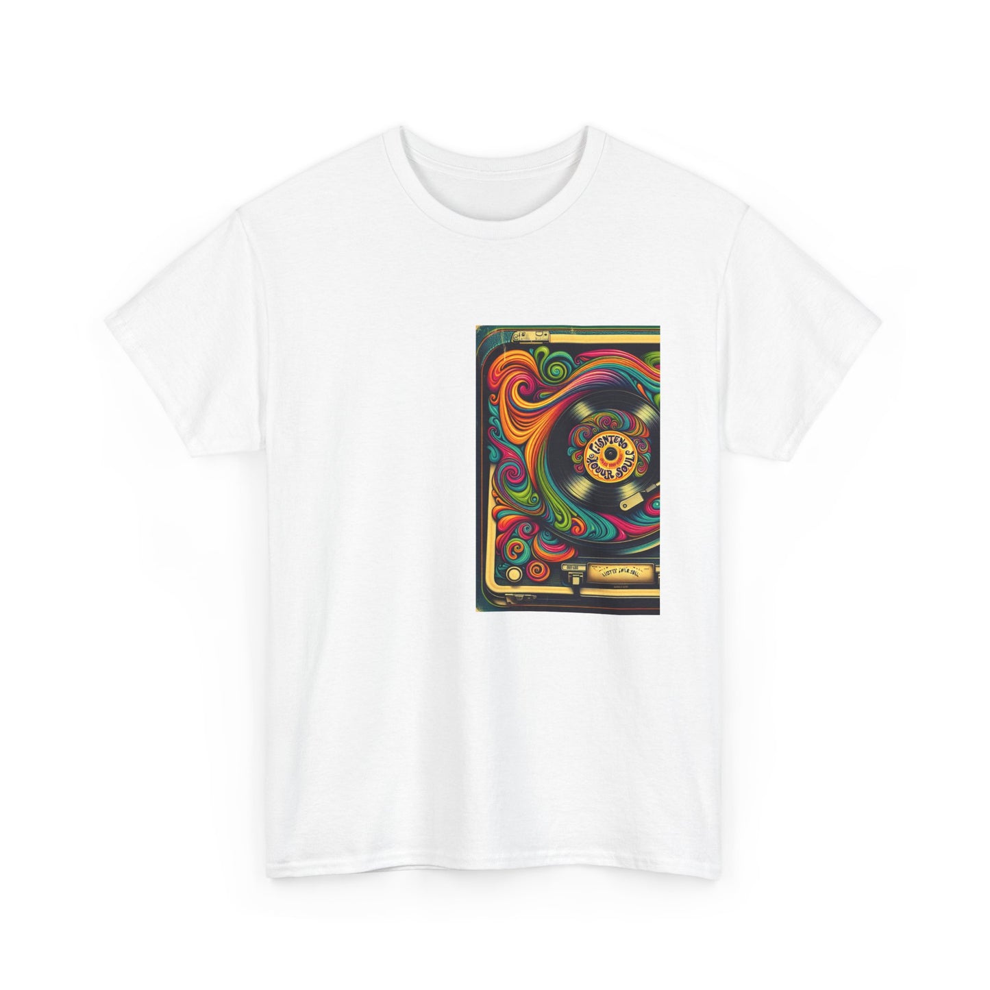Colorful Psychedelic Unisex Heavy Cotton Tee - Vibrant Art Shirt, Festival Wear, Gift for Music Lovers, Unique Graphic Tee, Everyday Comfort