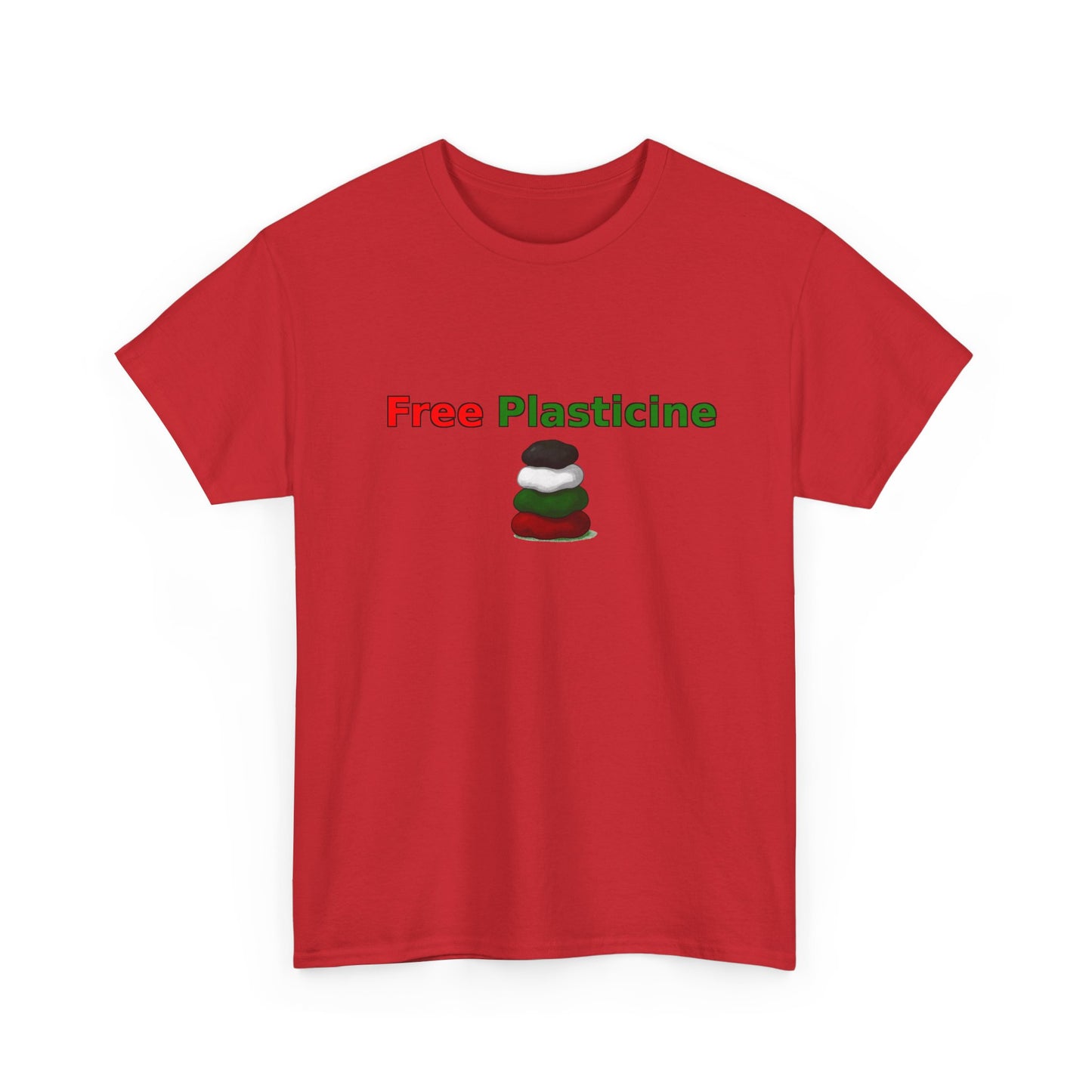 Free Plasticine Flag Colours Unisex Heavy Cotton Tee