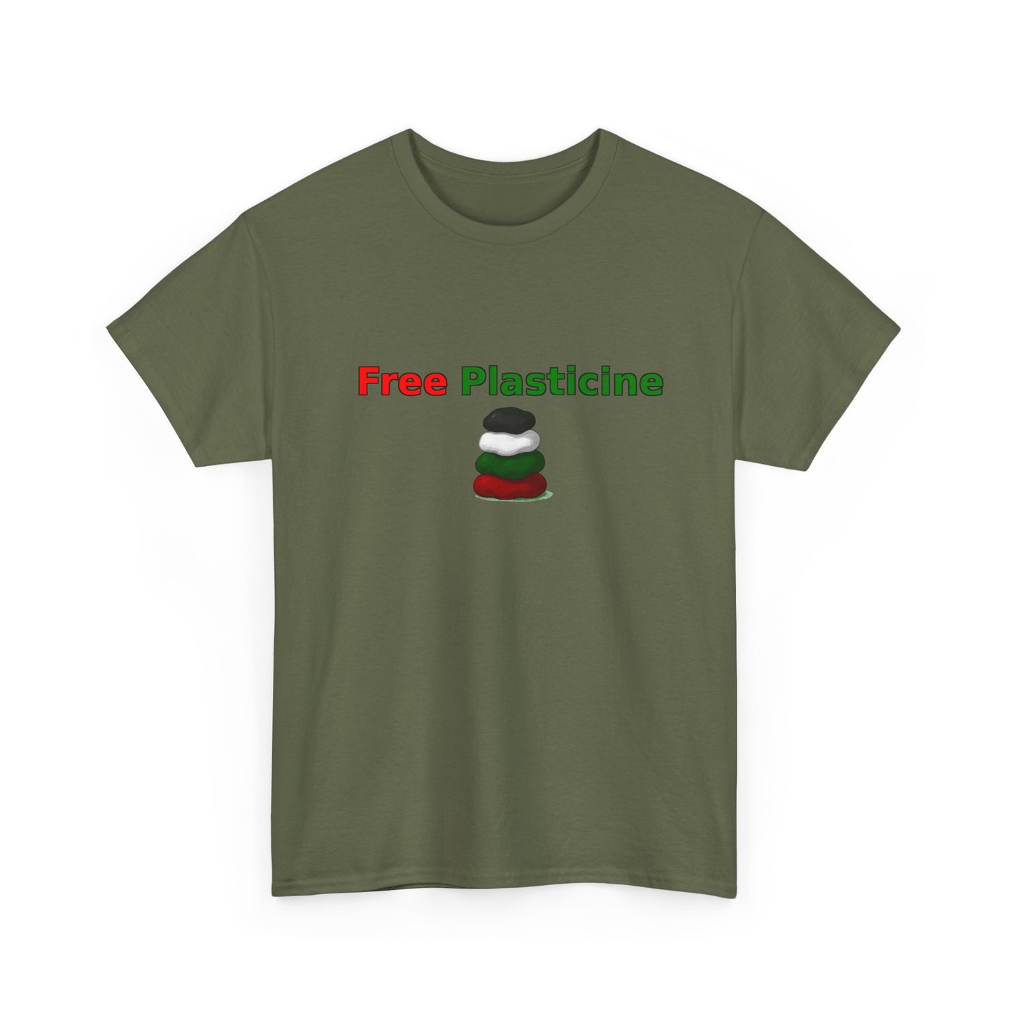 Free Plasticine Flag Colours Unisex Heavy Cotton Tee
