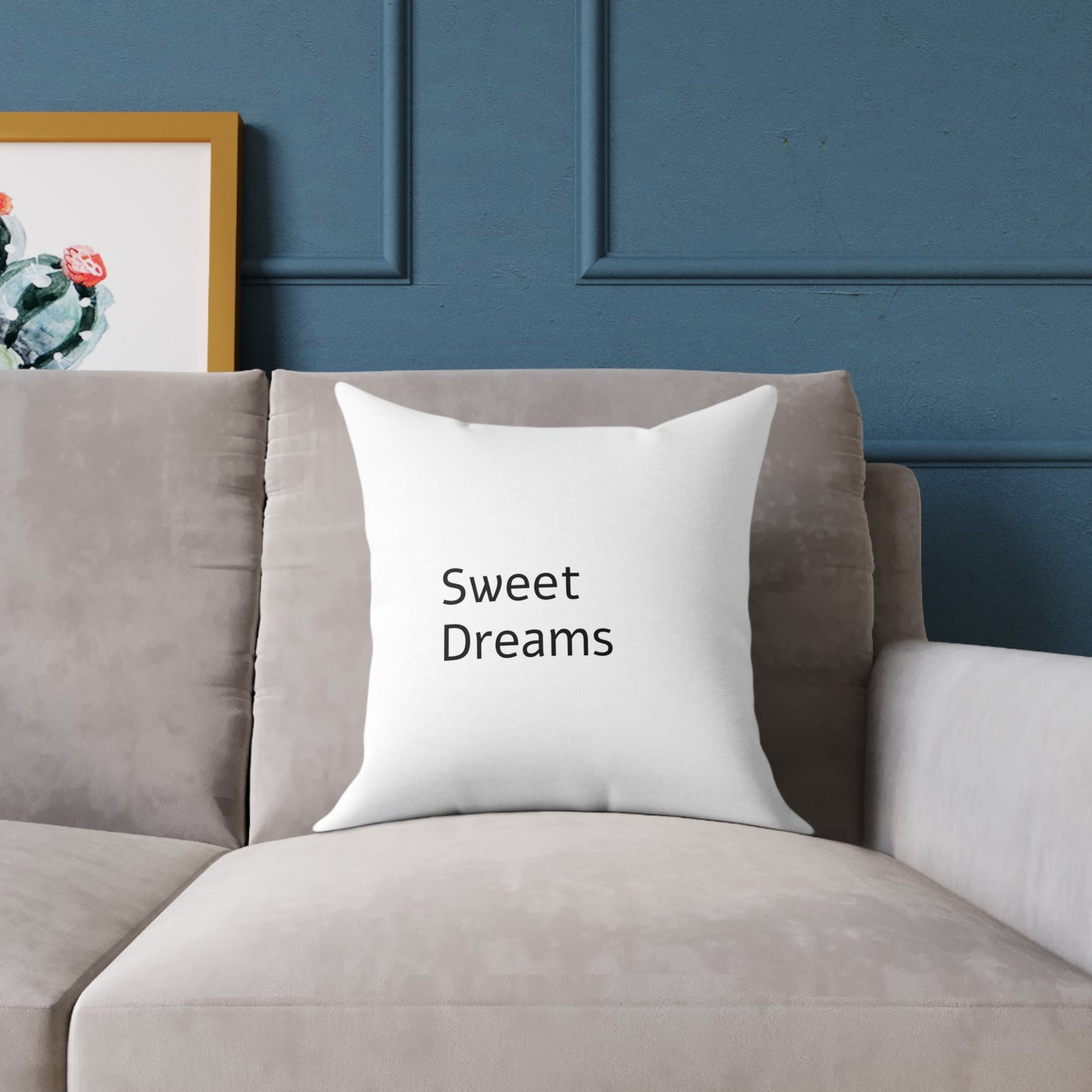 Sweet Dreams Poly Canvas Pillow, Cozy Home Decor, Perfect Gift for Homeowners, Bedroom Accessory, Relaxation Decor