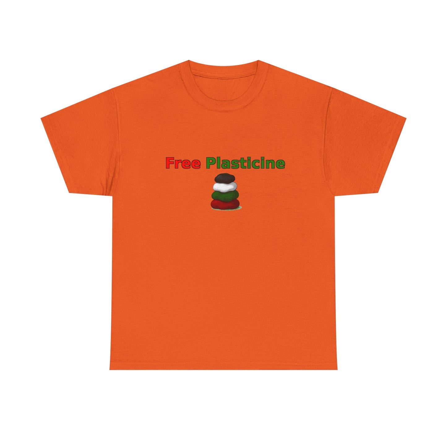 Free Plasticine Flag Colours Unisex Heavy Cotton Tee