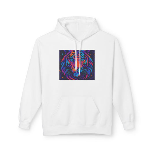 Psychedelic Tiger Hoodie – Neon Cosmic Unisex Fleece Sweatshirt