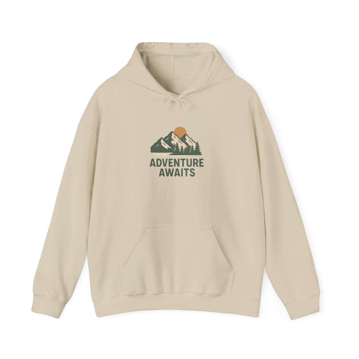 Adventure Awaits Unisex Hoodie, Cozy Outdoor Sweatshirt, Camping Gift, Hiking Apparel, Travel Essential, Nature Lover's Gear