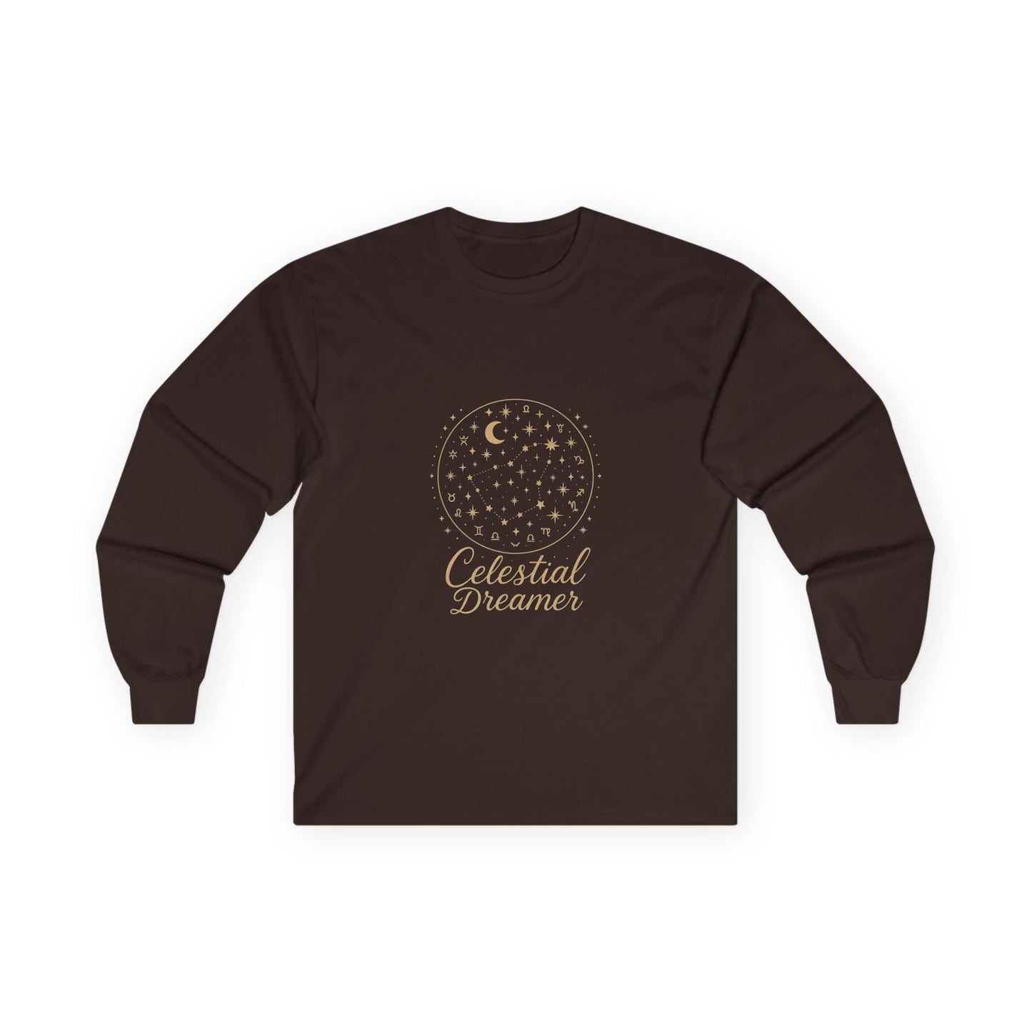 Celestial Dreamer Long Sleeve Tee – Mystic Constellation Graphic Top