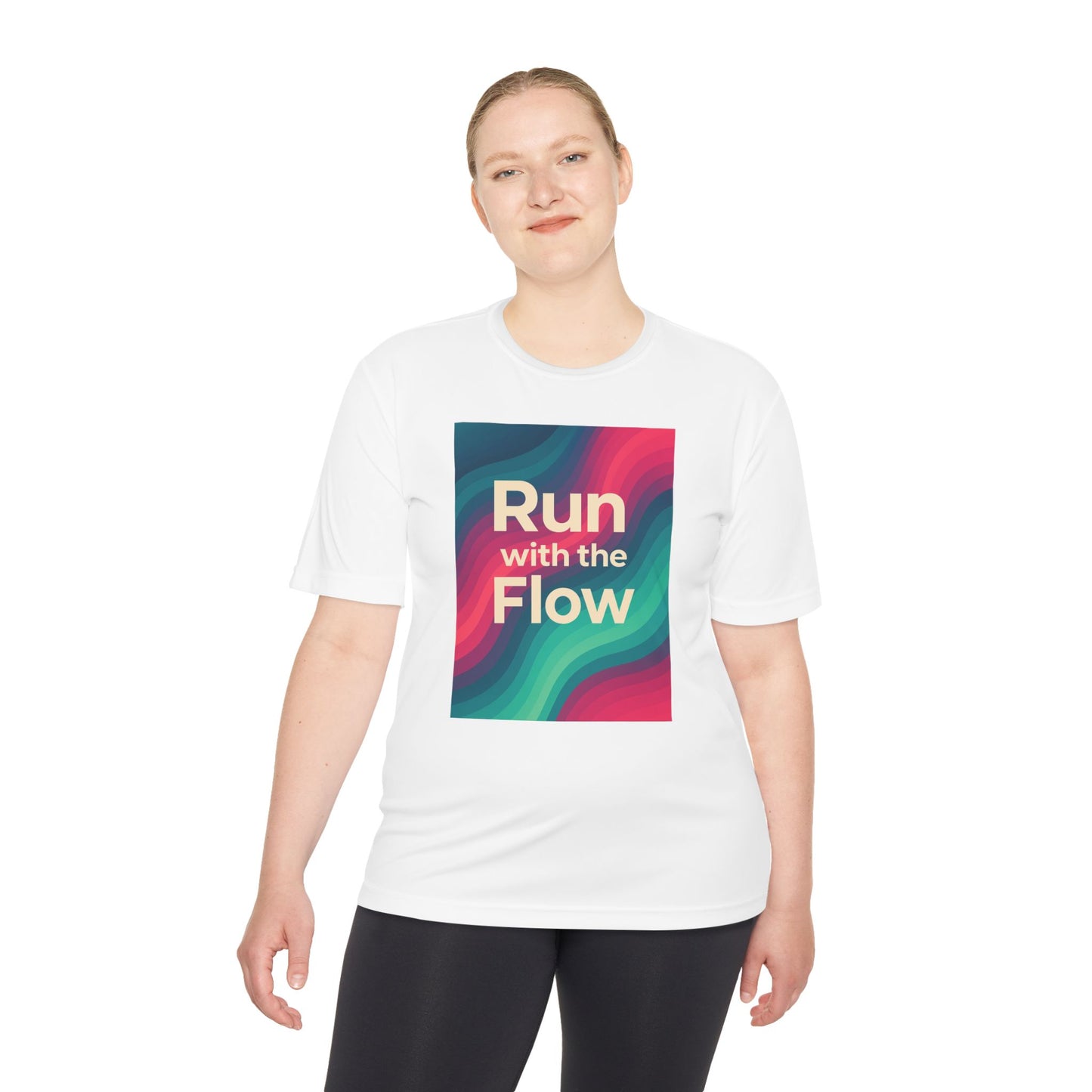Run with the Flow Activewear Tee – Motivational Moisture-Wicking T-Shirt