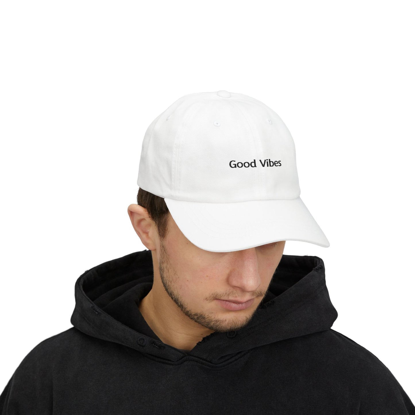 Good Vibes Classic Dad Cap - Casual Everyday Hat, Gift for Dads, Unisex Fashion, Summer Accessory, Trendy Headwear