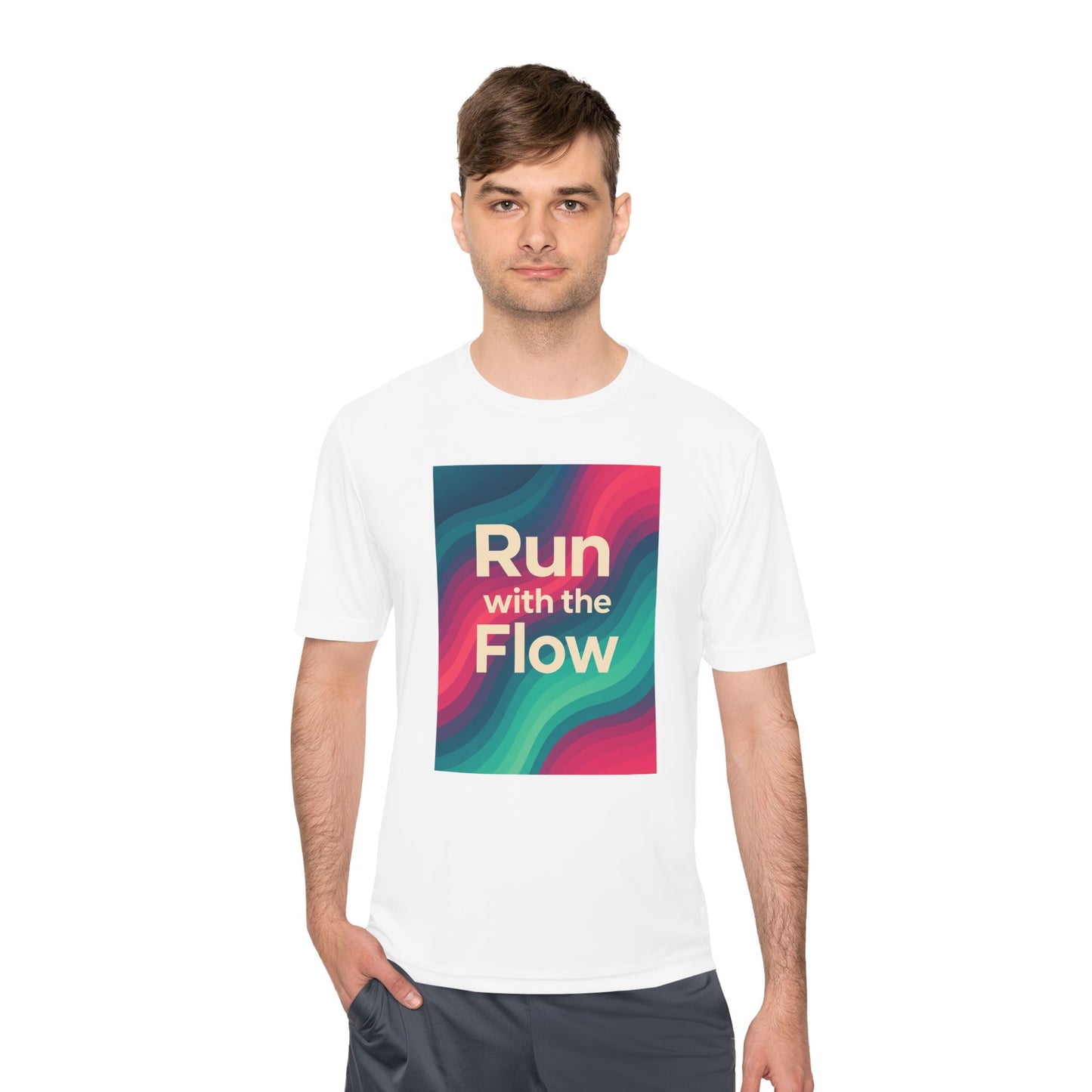 Run with the Flow Activewear Tee – Motivational Moisture-Wicking T-Shirt