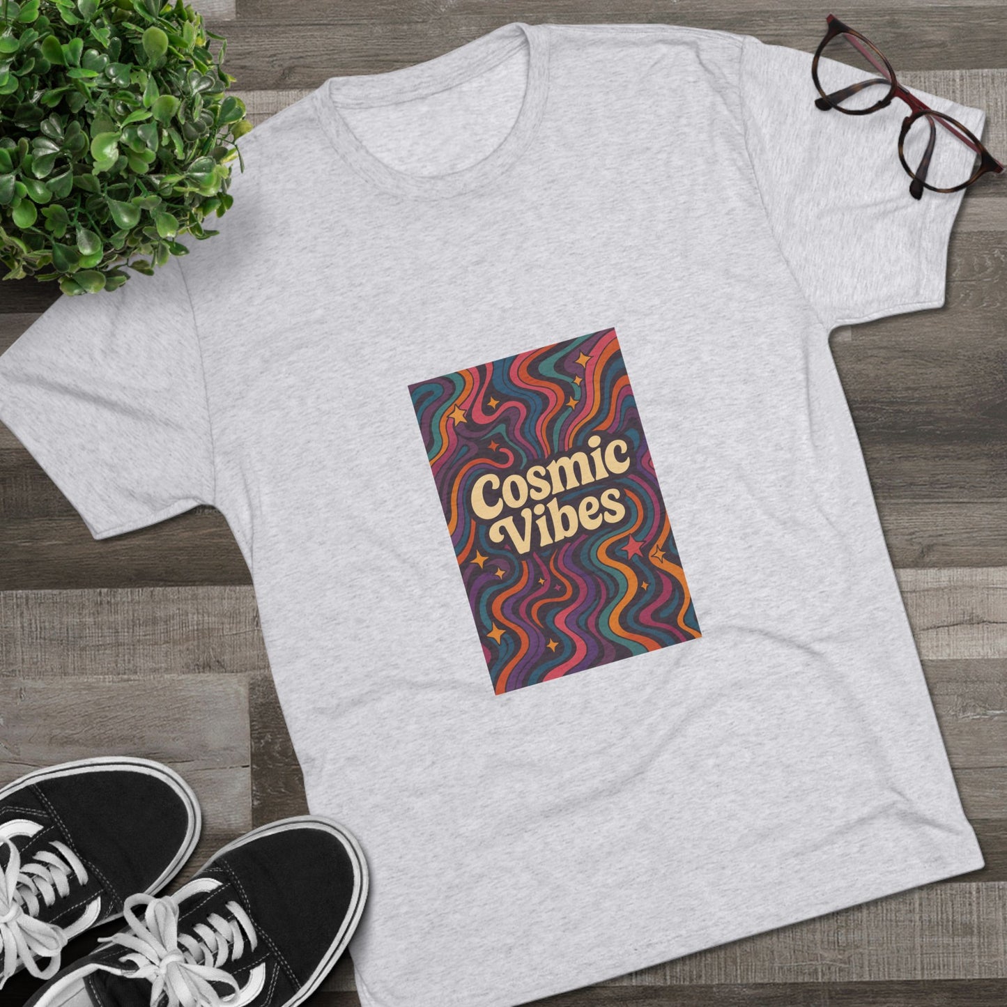 Cosmic Vibes Unisex Crew Tee, Retro Graphic Tee, Festival Top, Gift for Music Lovers, Comfortable Casual Wear