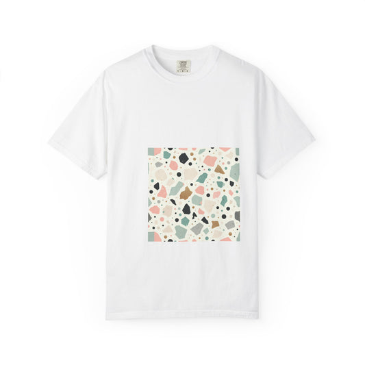 Trendy Terrazzo Pattern Garment-Dyed Tee