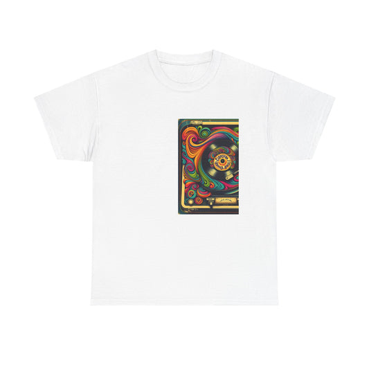 Colorful Psychedelic Unisex Heavy Cotton Tee - Vibrant Art Shirt, Festival Wear, Gift for Music Lovers, Unique Graphic Tee, Everyday Comfort
