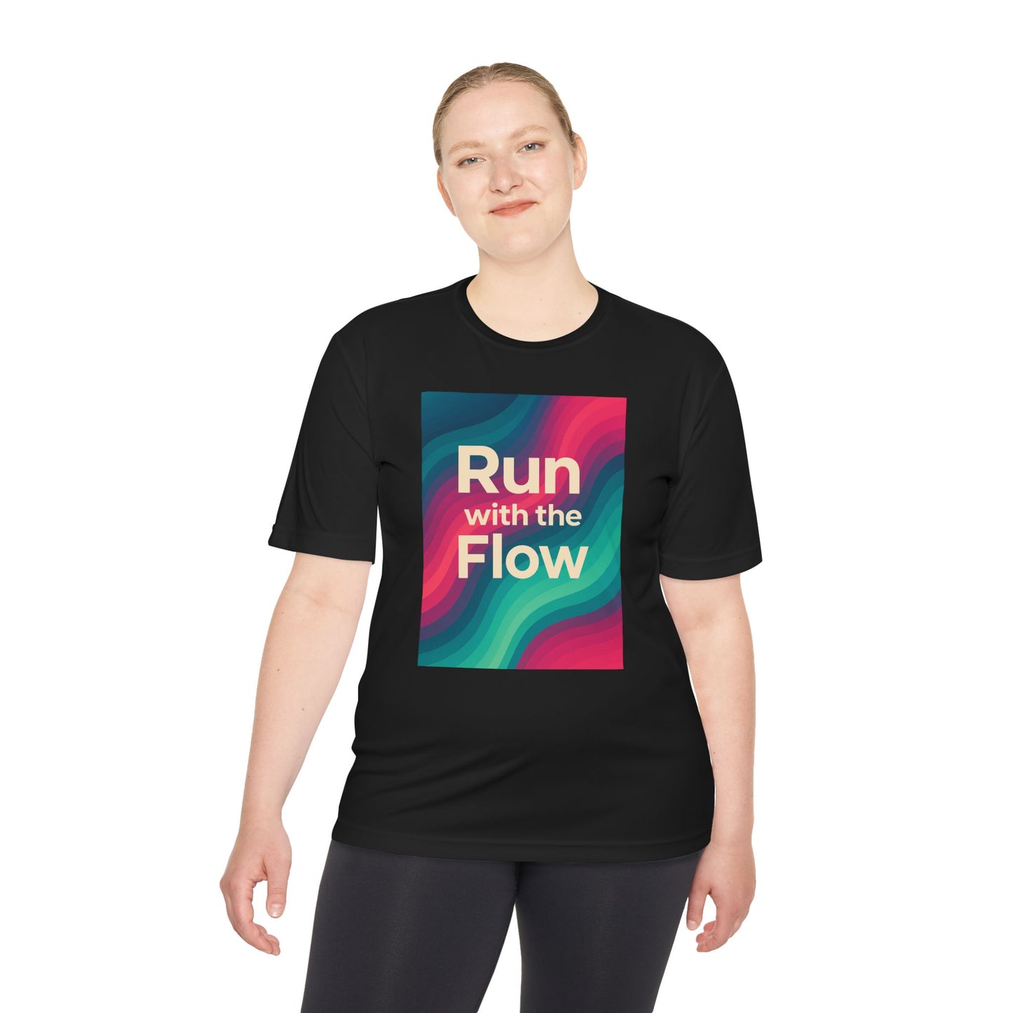 Run with the Flow Activewear Tee – Motivational Moisture-Wicking T-Shirt