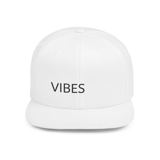Stylish Flat Bill Snapback Hat | VIBES Cap for Trendy Outfits, Perfect for Festivals, Everyday Wear, Gift
