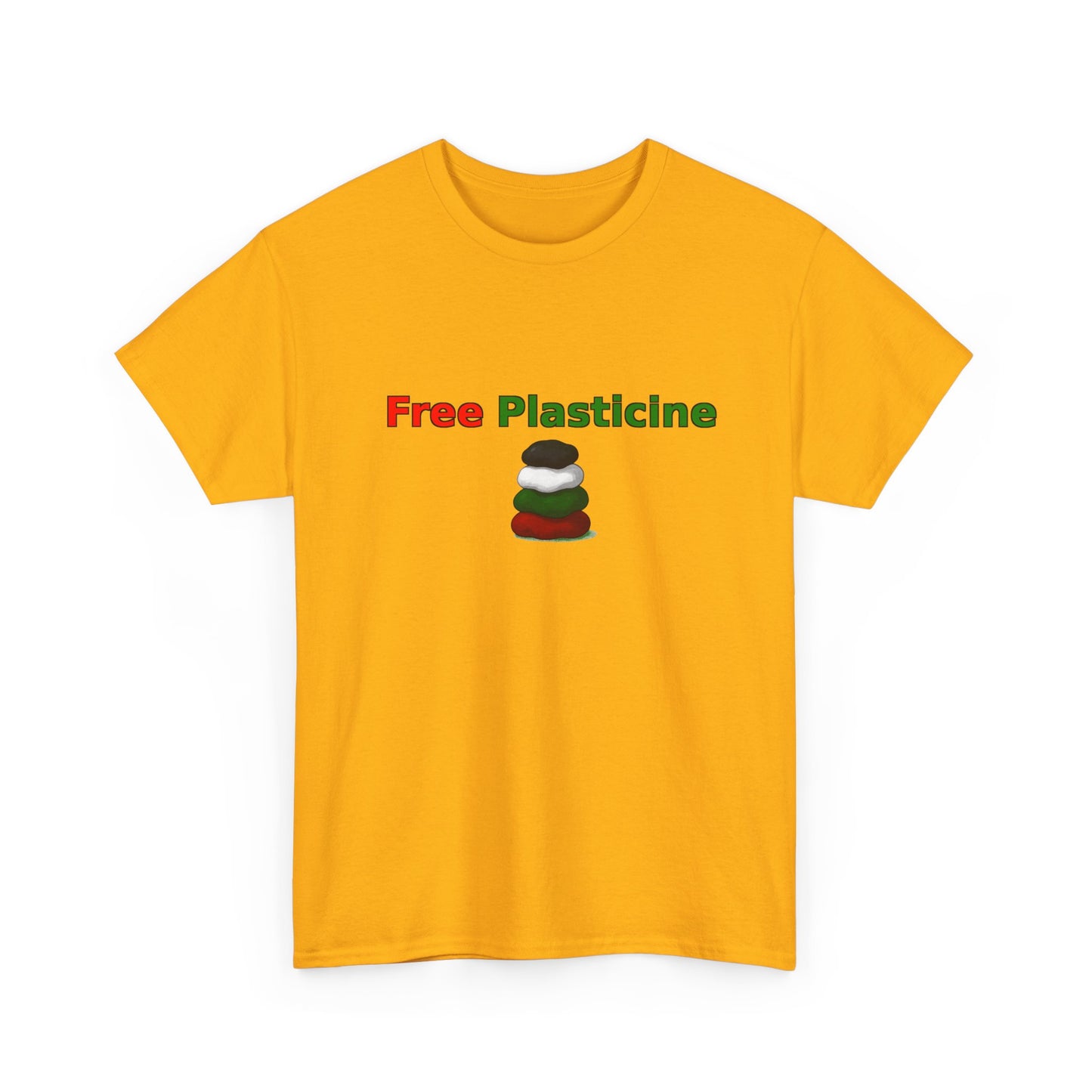 Free Plasticine Flag Colours Unisex Heavy Cotton Tee