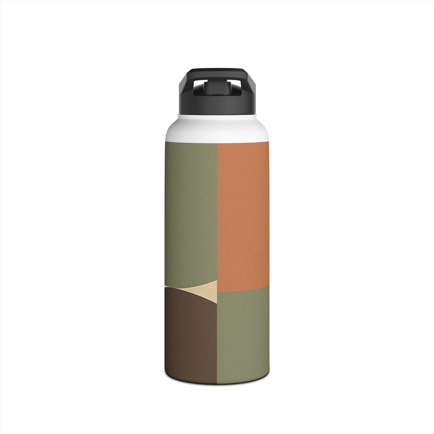 Retro Geometric Stainless Steel Water Bottle