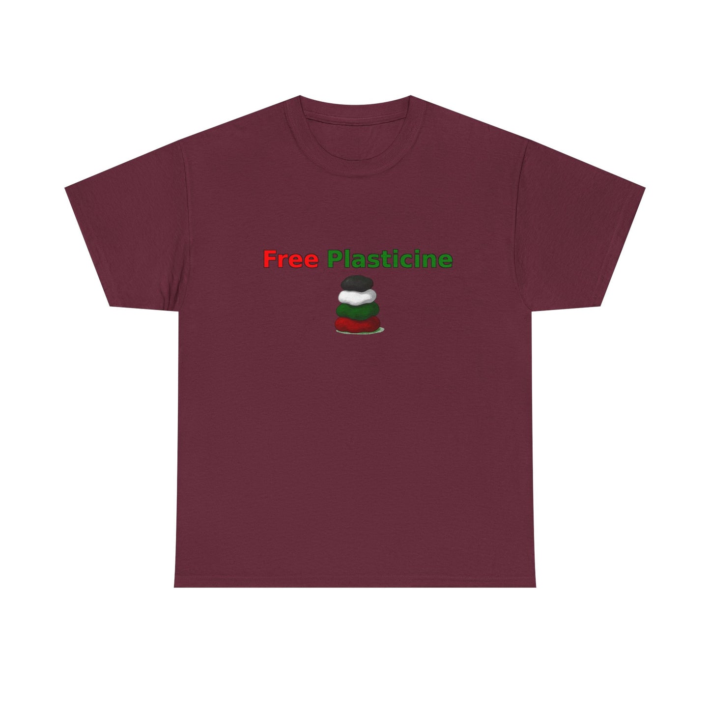 Free Plasticine Flag Colours Unisex Heavy Cotton Tee
