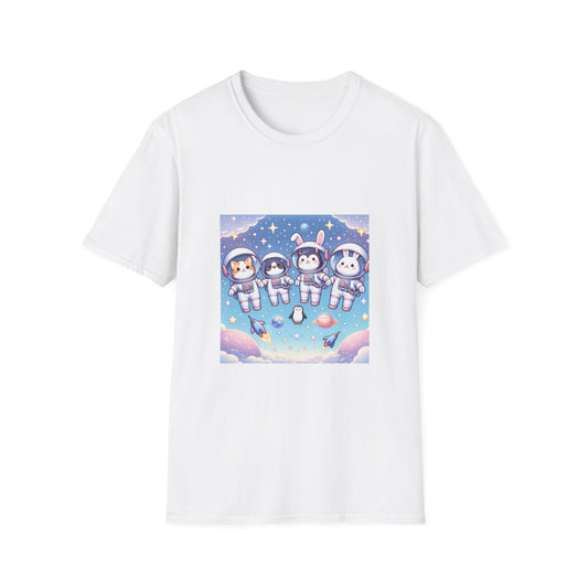 Adorable Astronaut Animals T-Shirt | Cute Space Cat & Friends Tee, Unisex Graphic Shirt, Gifts for Kids & Space Lovers