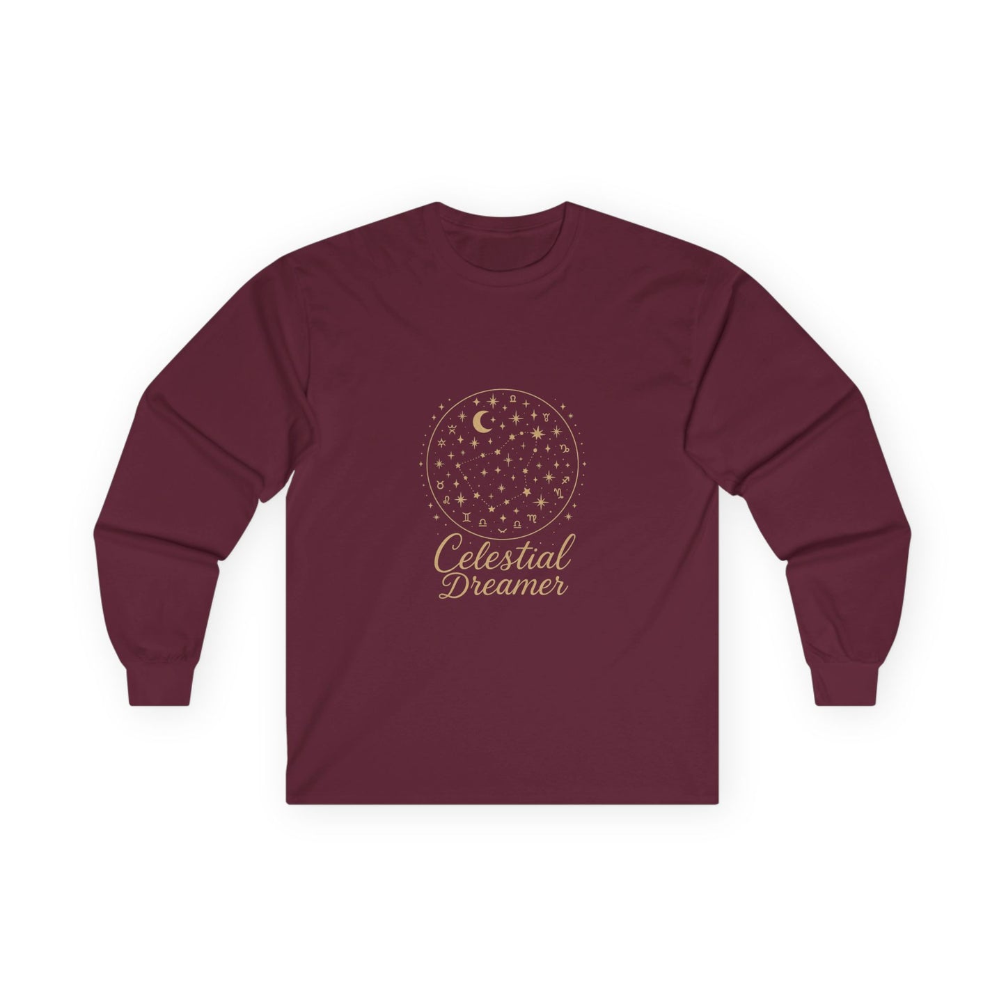 Celestial Dreamer Long Sleeve Tee – Mystic Constellation Graphic Top
