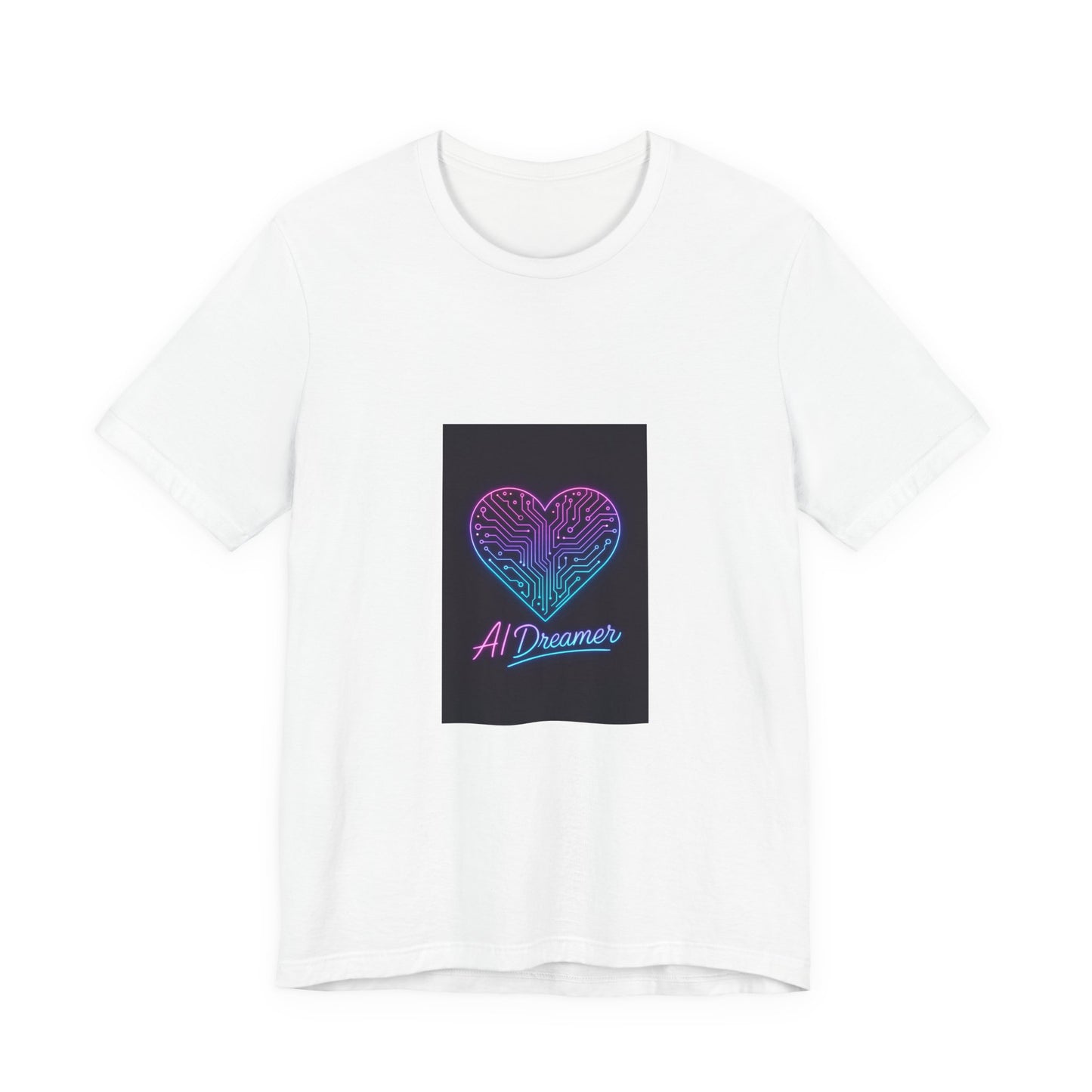 AI Dreamer Neon Heart Tee – Retro Futuristic T-Shirt
