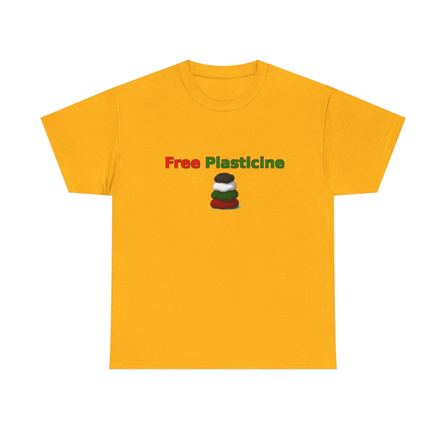 Free Plasticine Flag Colours Unisex Heavy Cotton Tee