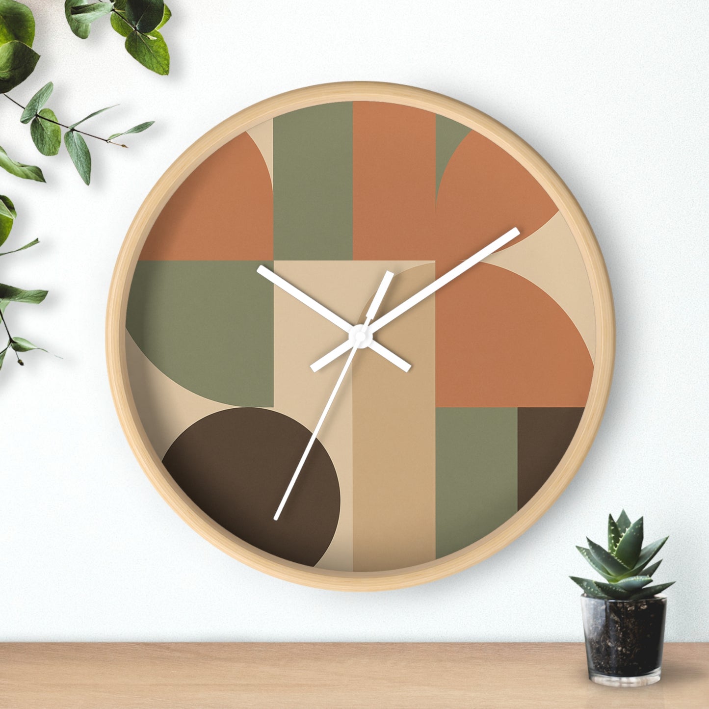 Boho Geometric Wall Clock, Modern Home Decor, Minimalist Clock, Gift for Her, Unique Wall Art, Living Room Decoration