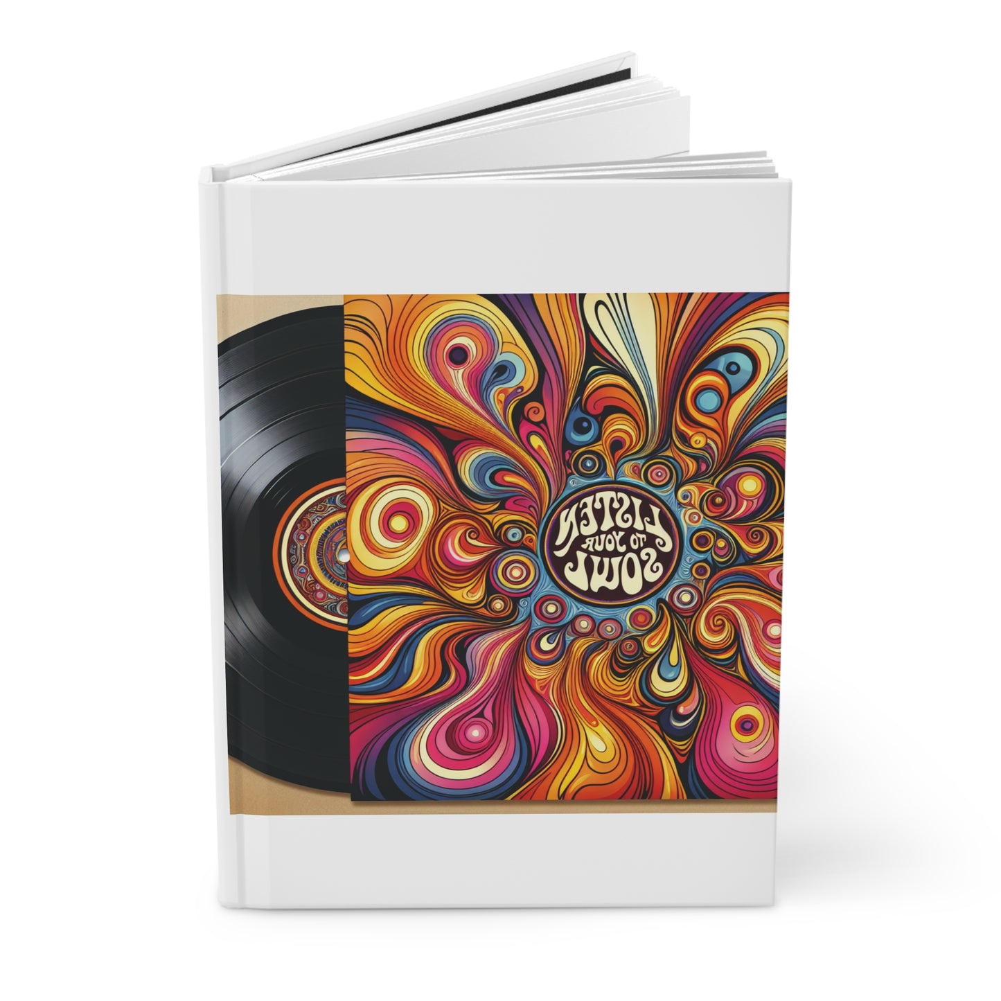 Colorful Vinyl-Inspired Hardcover Journal for Music Lovers