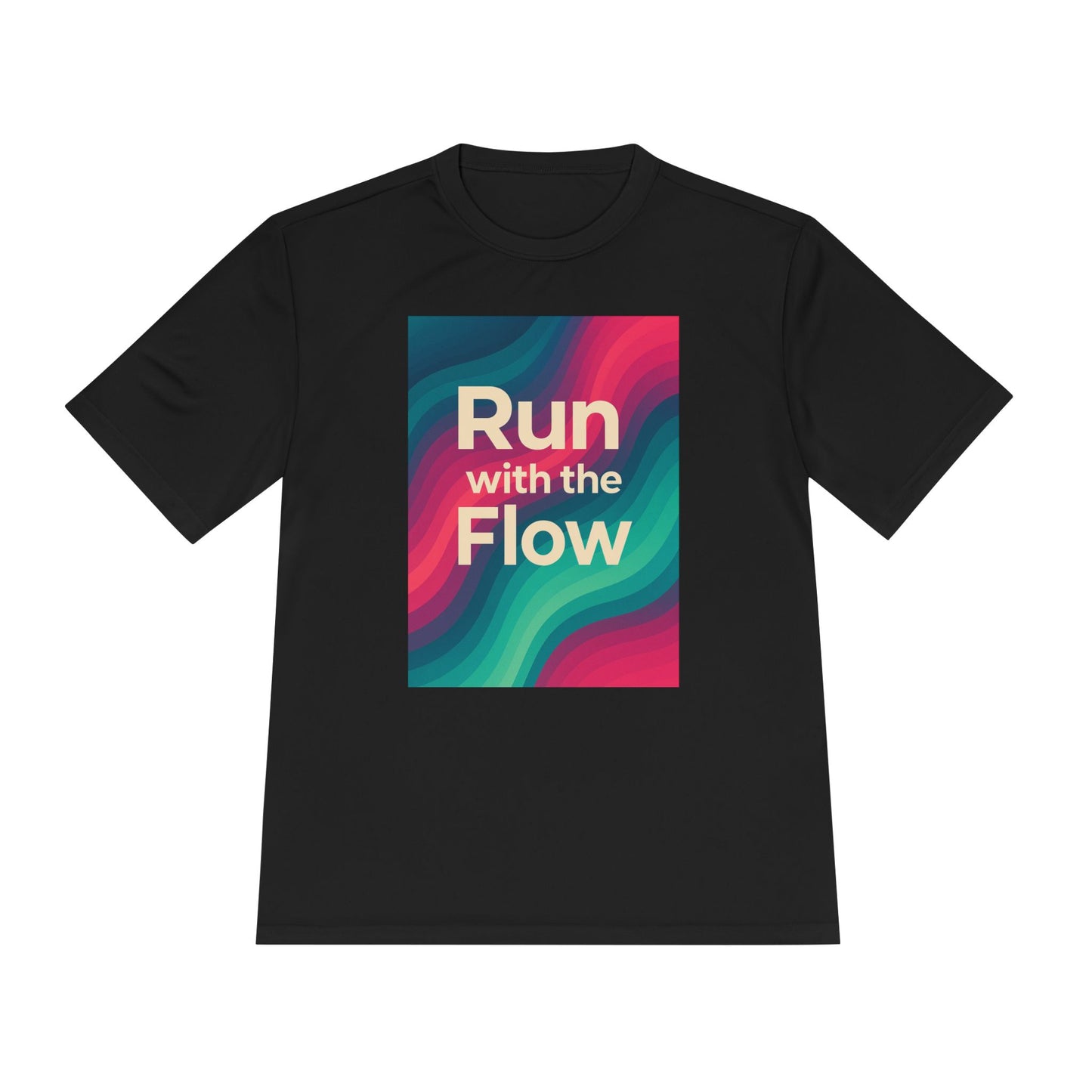 Run with the Flow Activewear Tee – Motivational Moisture-Wicking T-Shirt