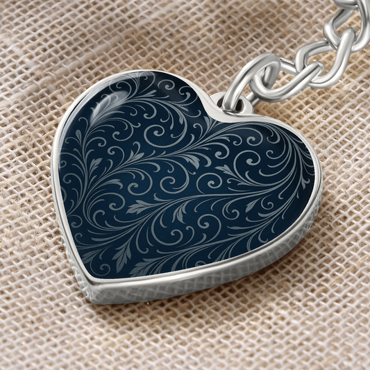 Swirling Filigree Heart Keychain