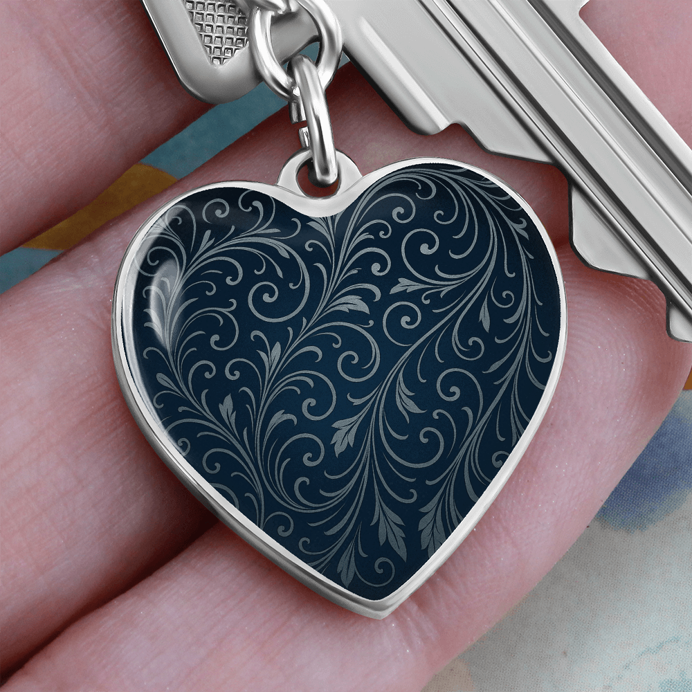 Swirling Filigree Heart Keychain
